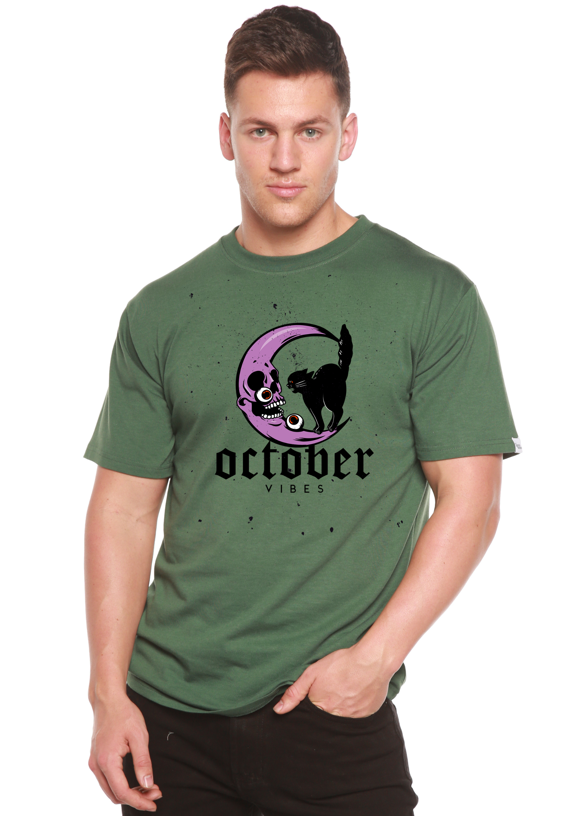 October Vibes Men's Bamboo Viscose/Organic Cotton Short Sleeve Graphic T-Shirt - The7Letter