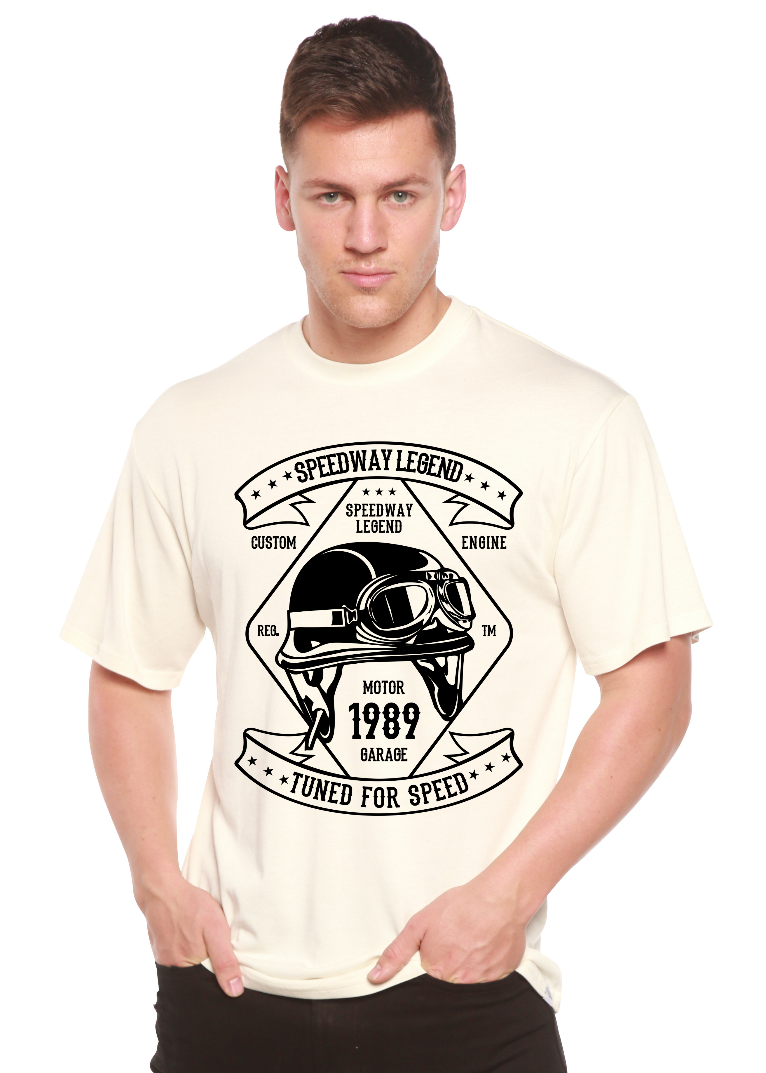 Speedway Legend Spun Bamboo® Men's Bamboo Viscose/Organic Cotton Short Sleeve Graphic T-Shirt - The7Letter