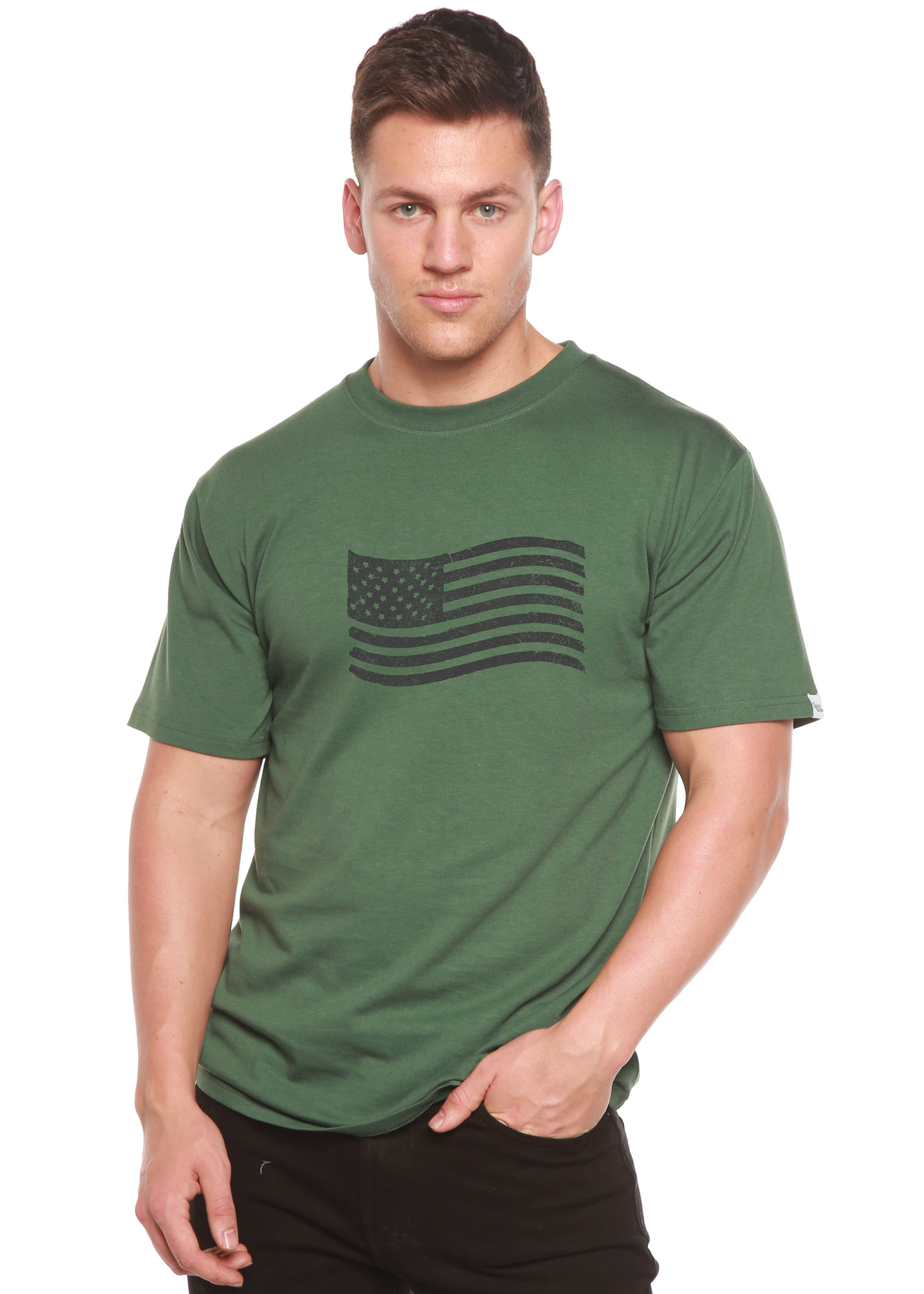 American Flag Men's Bamboo Short Sleeve Graphic T-Shirt - The7Letter