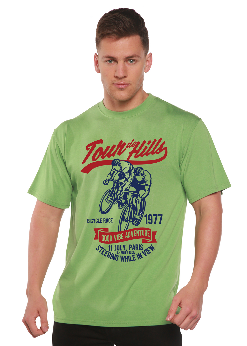 Tour De Hills Spun Bamboo® Men's Bamboo Viscose/Organic Cotton Short Sleeve Graphic T-Shirt - The7Letter