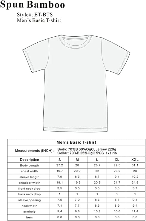 Clearance Men's Bamboo Short Sleeve Contrast Stitch T-Shirt - The7Letter