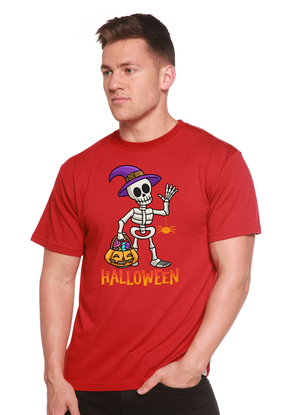Happy Halloween Unisex Bamboo Viscose/Organic Cotton Short Sleeve Graphic T-Shirt - The7Letter