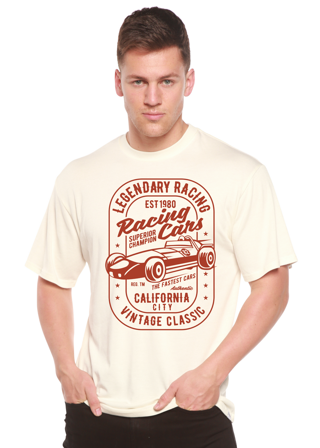 Legendary Racing Cars Men's Bamboo Viscose/Organic Cotton Short Sleeve Graphic T-Shirt - The7Letter