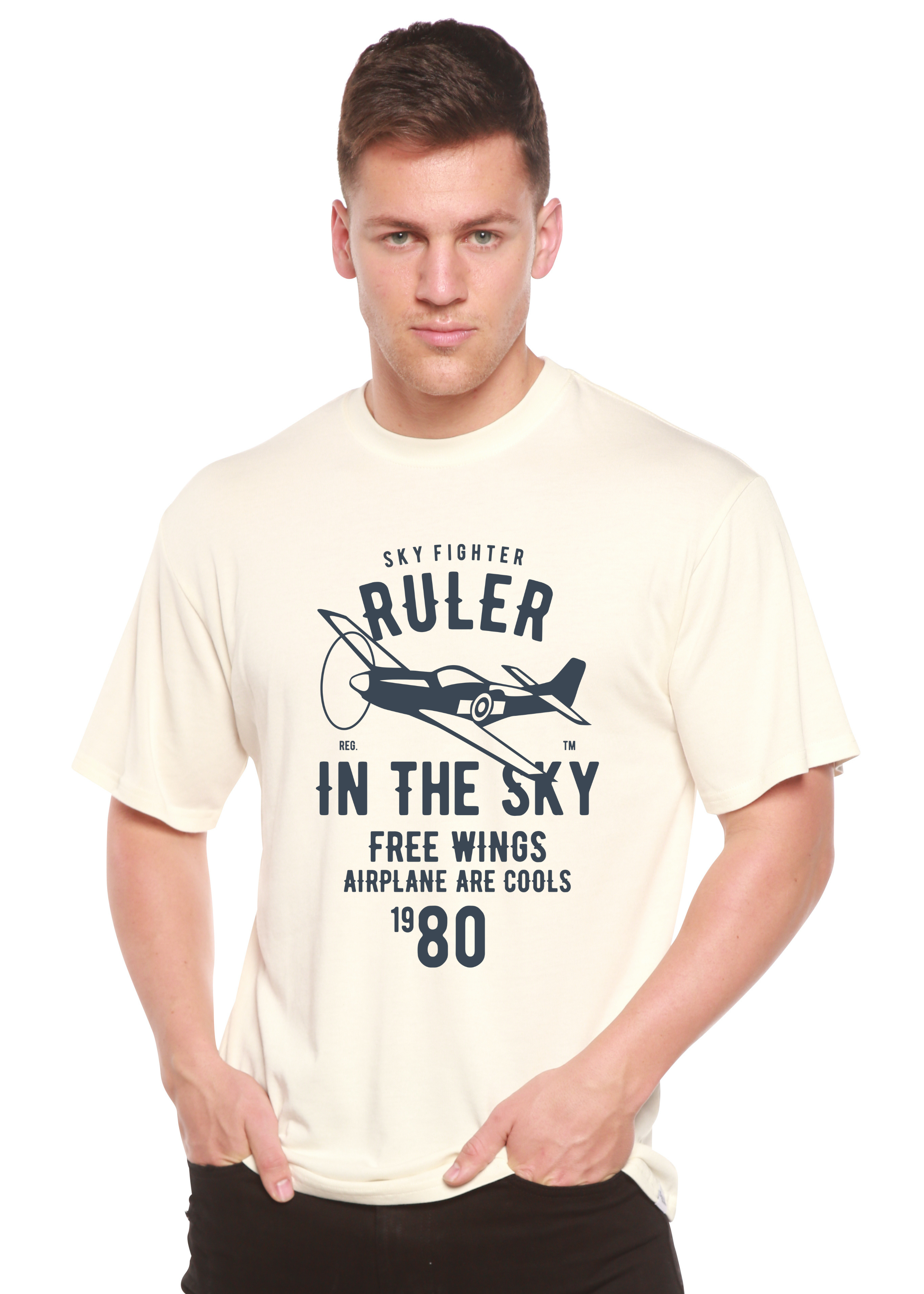 Ruler In The Sky Spun Bamboo® Men's Bamboo Viscose/Organic Cotton Short Sleeve Graphic T-Shirt - The7Letter