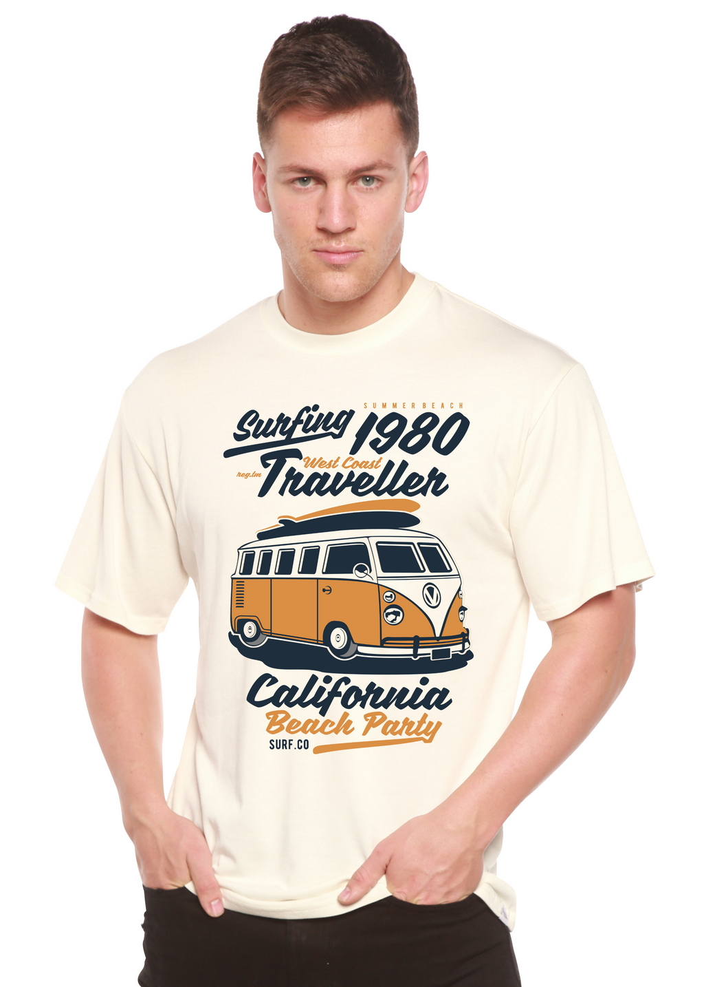 Surfing 1980 Spun Bamboo® Men's Bamboo Viscose/Organic Cotton Short Sleeve Graphic T-Shirt - The7Letter