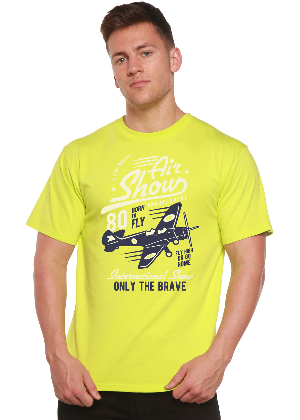 Air Show Men's Bamboo Viscose/Organic Cotton Short Sleeve Graphic T-Shirt - The7Letter