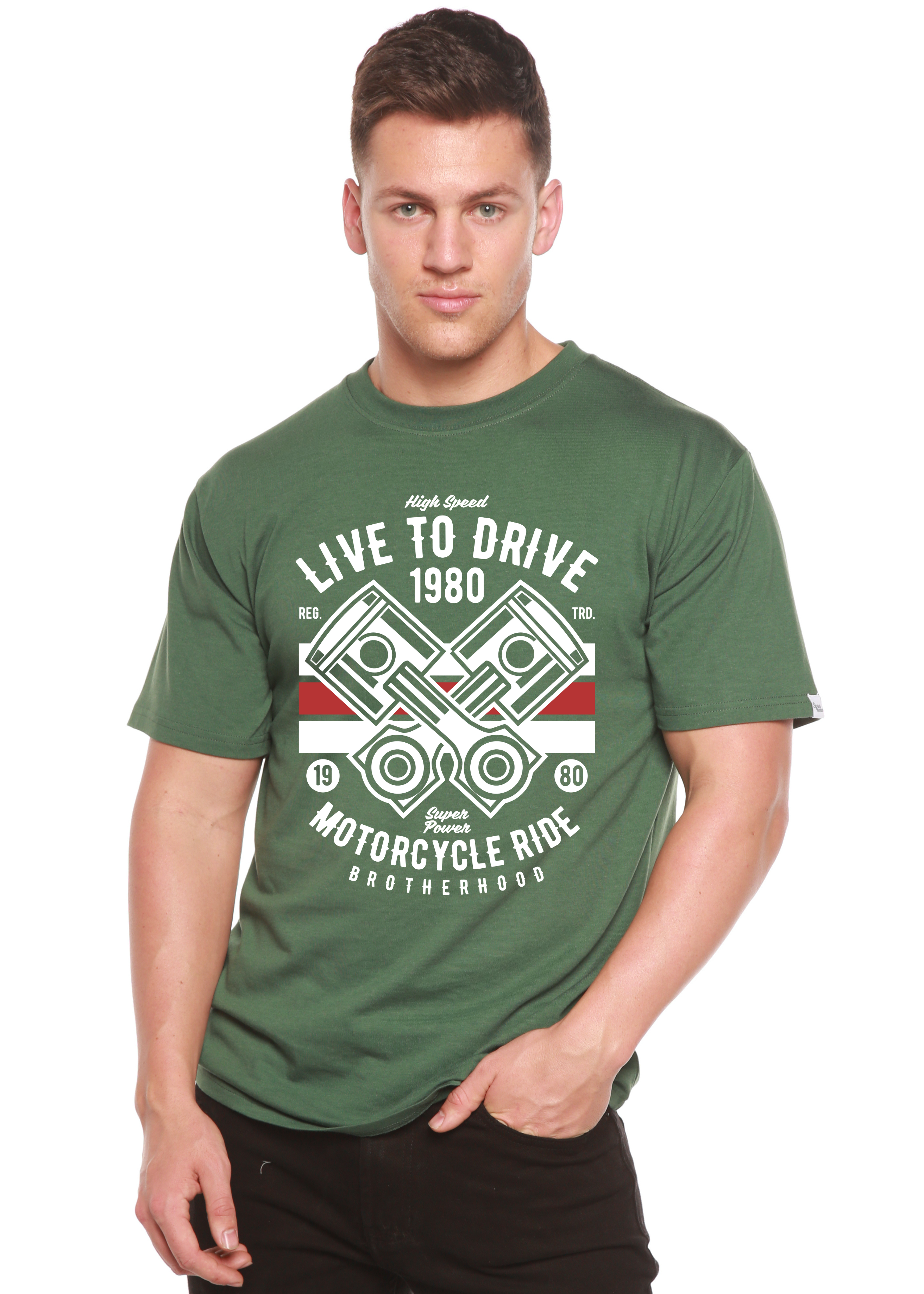 Live To Ride 1980 Men's Bamboo Viscose/Organic Cotton Short Sleeve Graphic T-Shirt - The7Letter