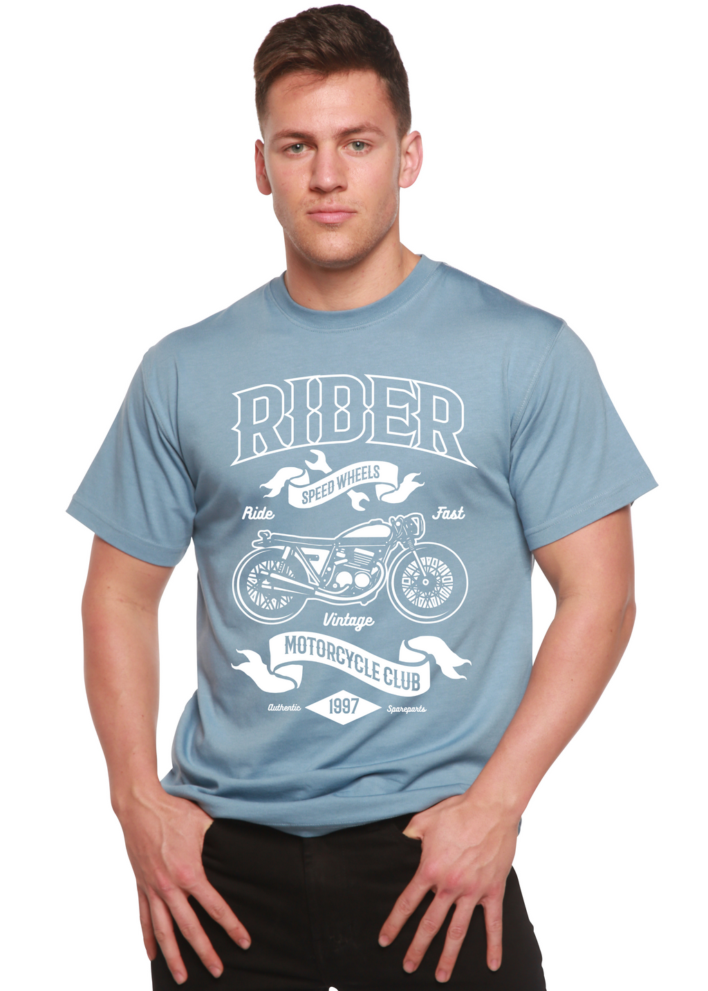 Rider Spun Bamboo® Men's Bamboo Viscose/Organic Cotton Short Sleeve Graphic T-Shirt - The7Letter