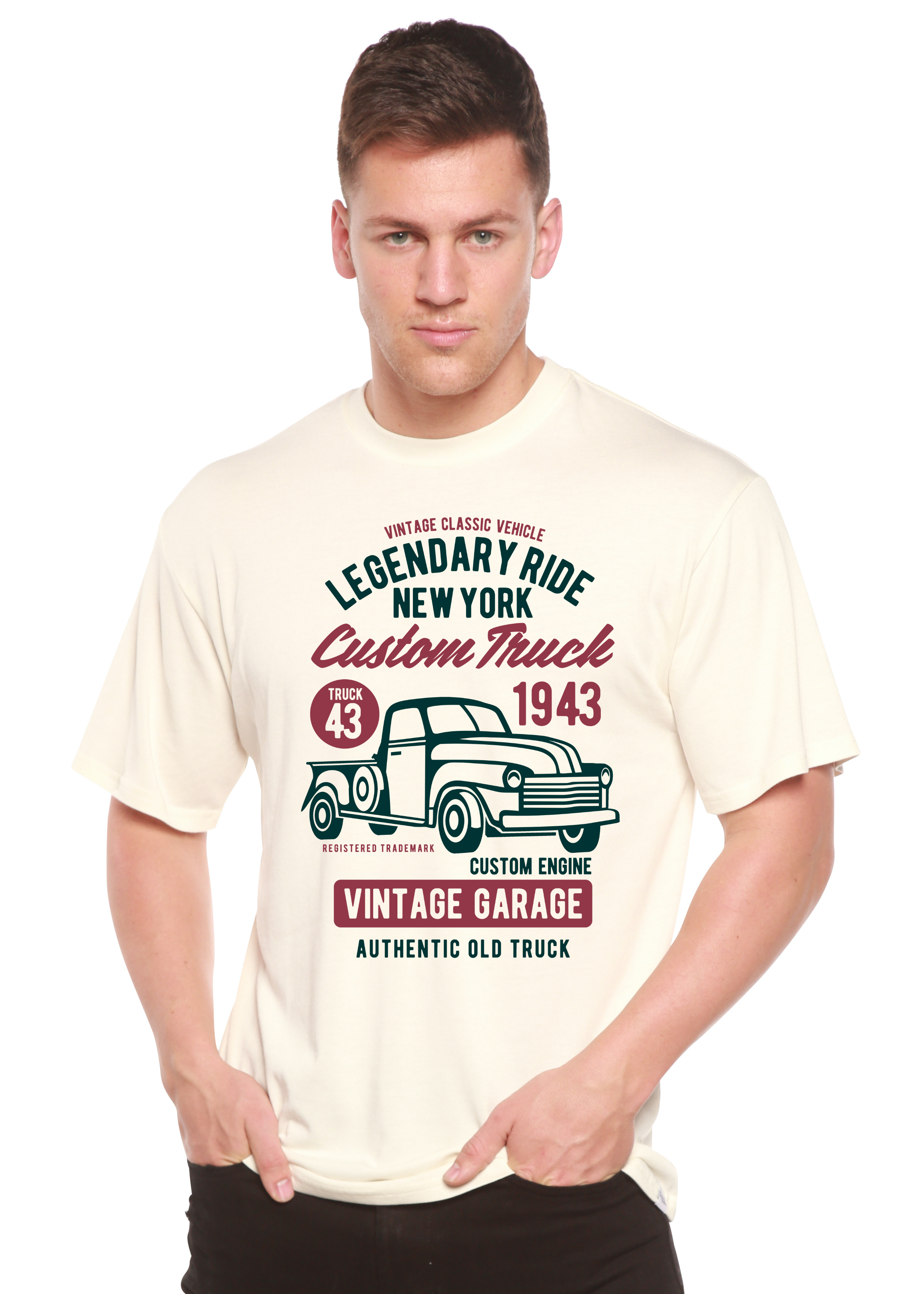 Legendary Ride Custom Truck Men's Bamboo Viscose/Organic Cotton Short Sleeve Graphic T-Shirt - The7Letter