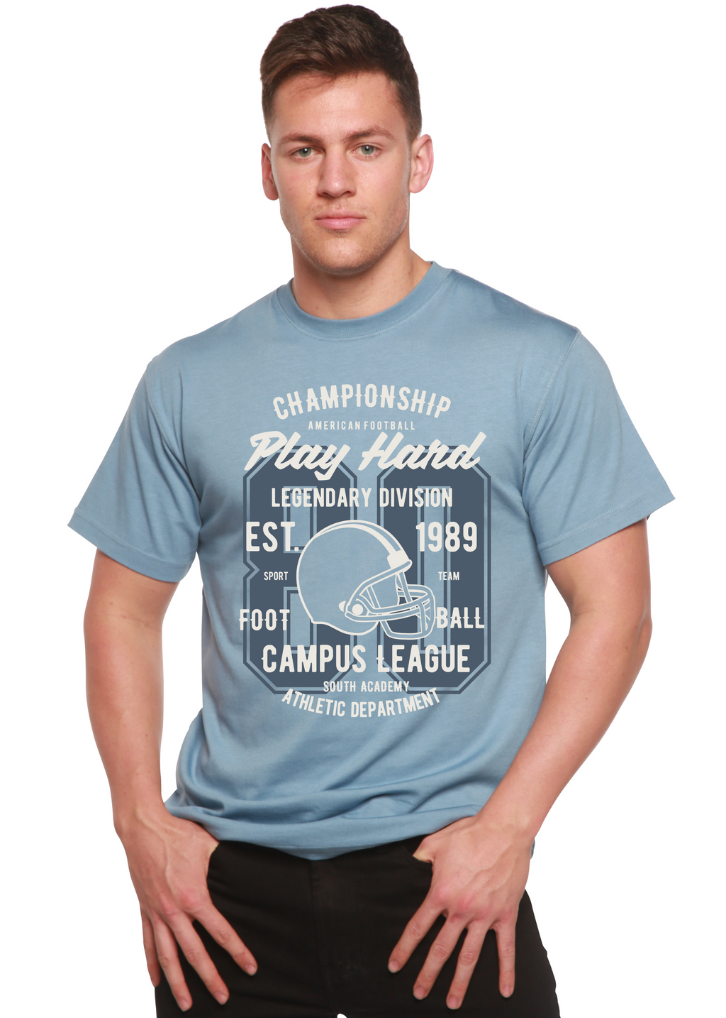 Play Hard Spun Bamboo® Men's Bamboo Viscose/Organic Cotton Short Sleeve Graphic T-Shirt - The7Letter