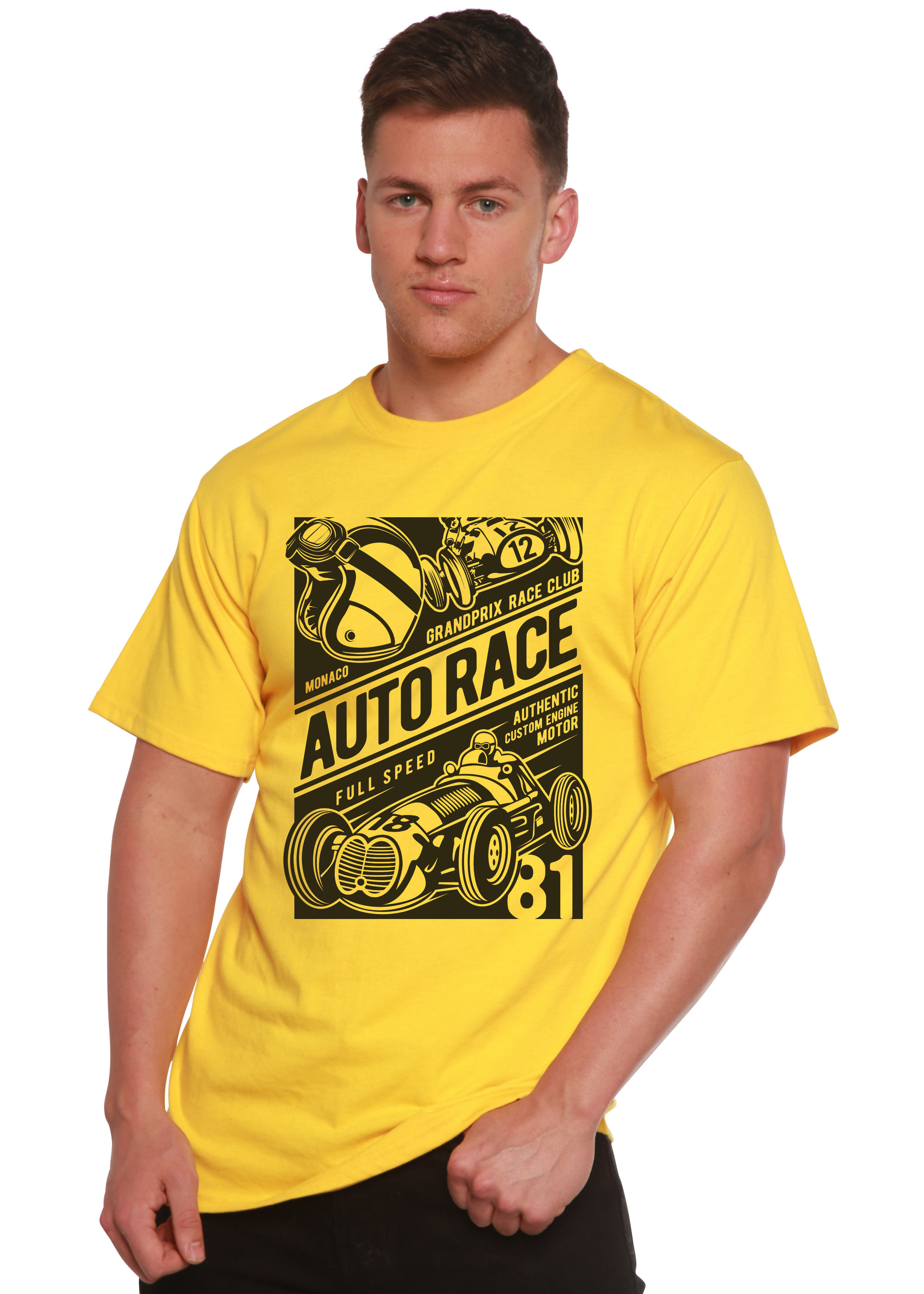 Auto Race Men's Bamboo Viscose/Organic Cotton Short Sleeve Graphic T-Shirt - The7Letter