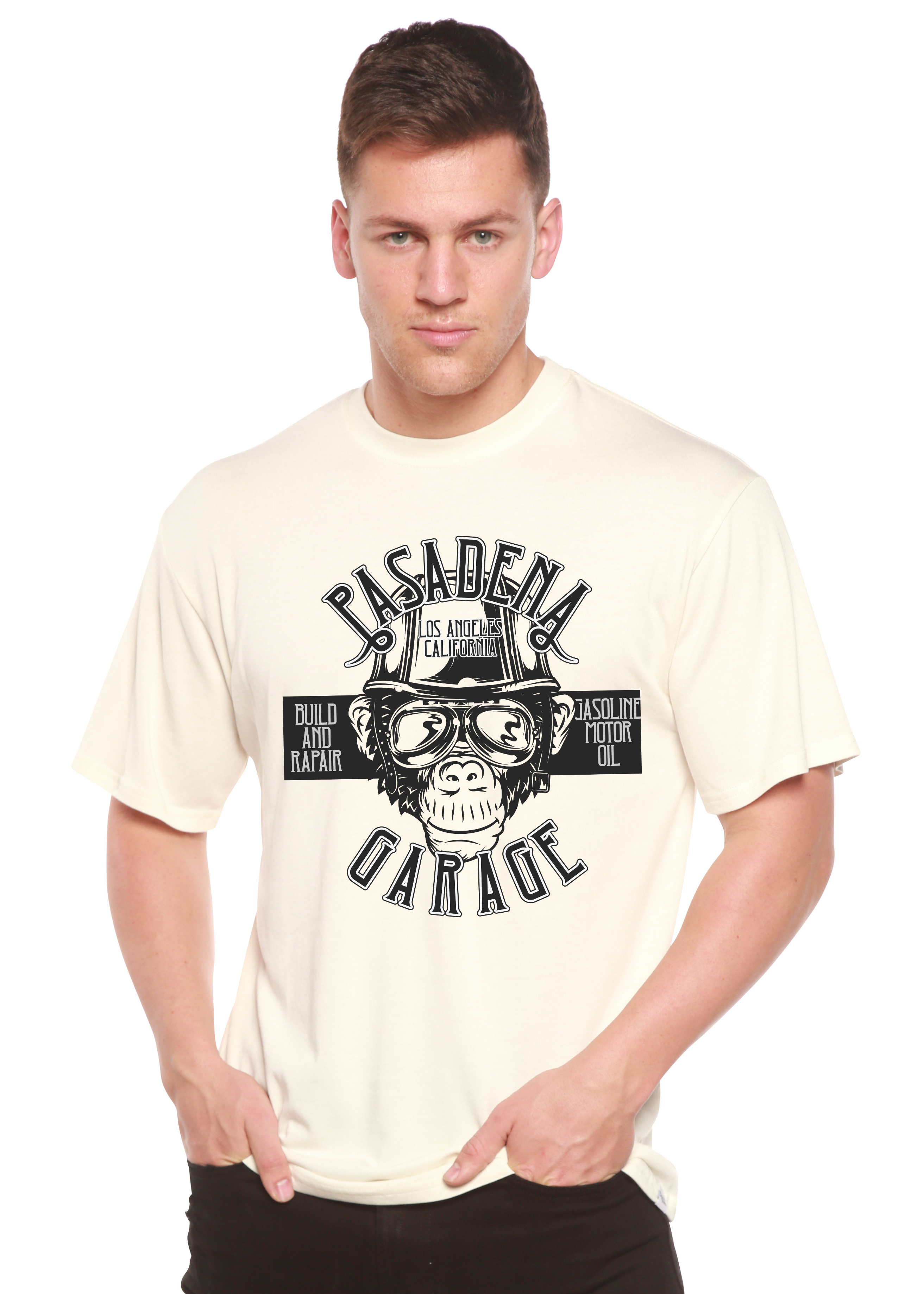Pasadena Garage Men's Bamboo Viscose/Organic Cotton Short Sleeve Graphic T-Shirt - The7Letter