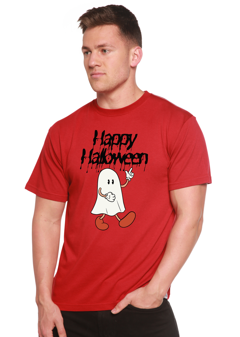 Happy Halloween Men's Bamboo Viscose/Organic Cotton Short Sleeve Graphic T-Shirt - The7Letter