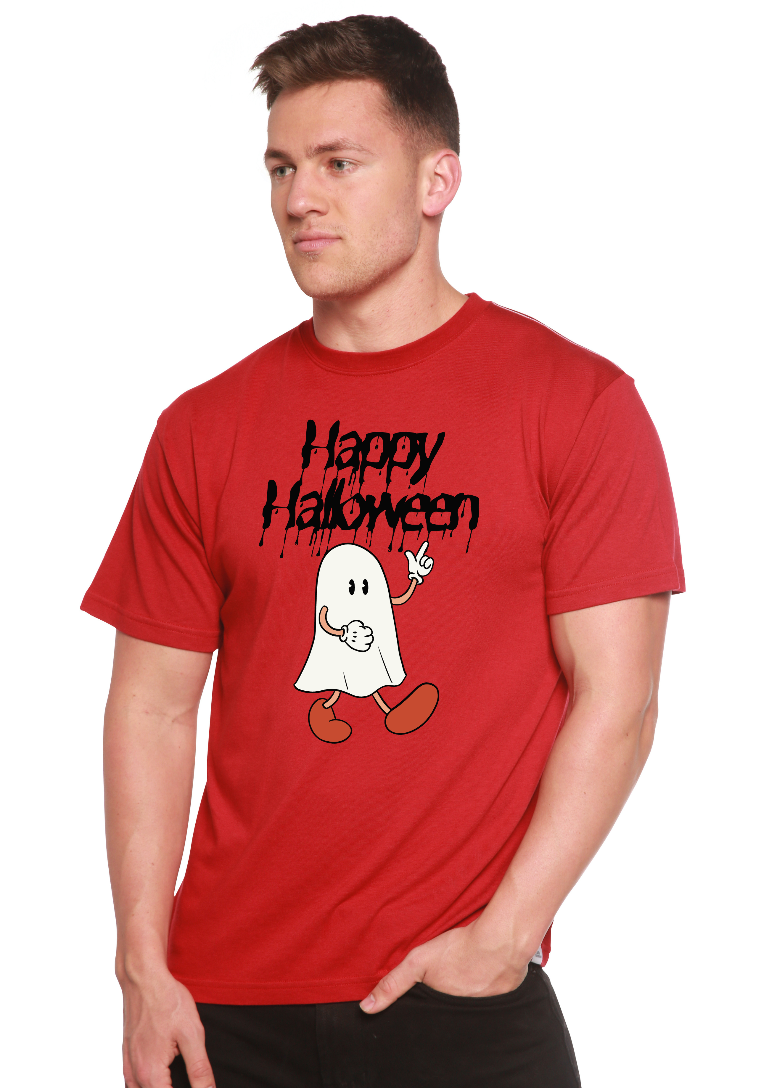 Happy Halloween Men's Bamboo Viscose/Organic Cotton Short Sleeve Graphic T-Shirt - The7Letter