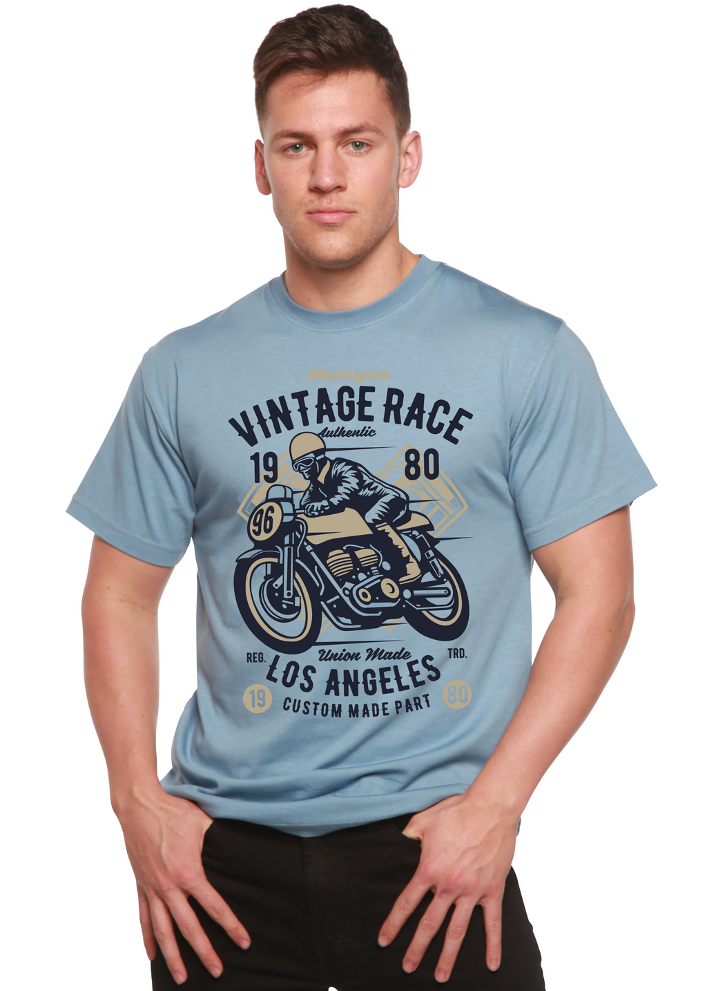 Vintage Race Spun Bamboo® Men's Bamboo Viscose/Organic Cotton Short Sleeve Graphic T-Shirt - The7Letter