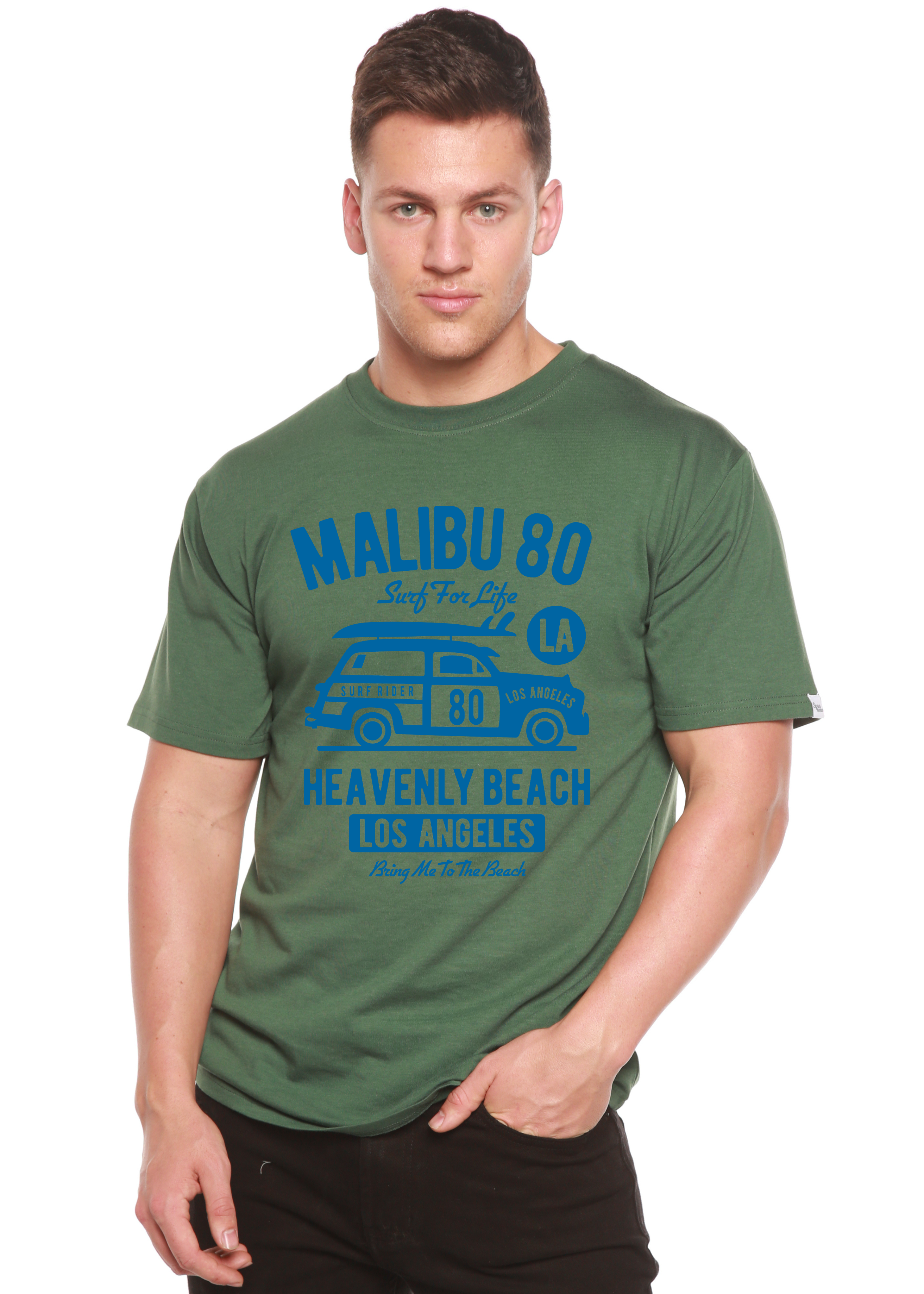 Malibu 80 Men's Bamboo Viscose/Organic Cotton Short Sleeve Graphic T-Shirt - The7Letter