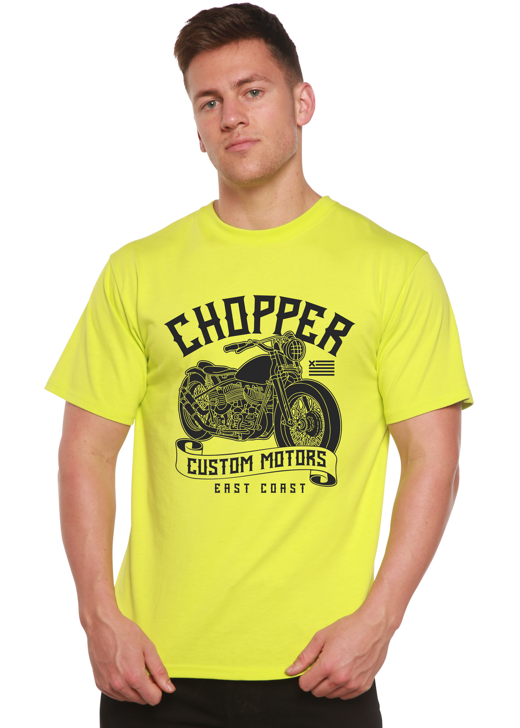Chopper Custom Motors Men's Bamboo Viscose/Organic Cotton Short Sleeve Graphic T-Shirt - The7Letter