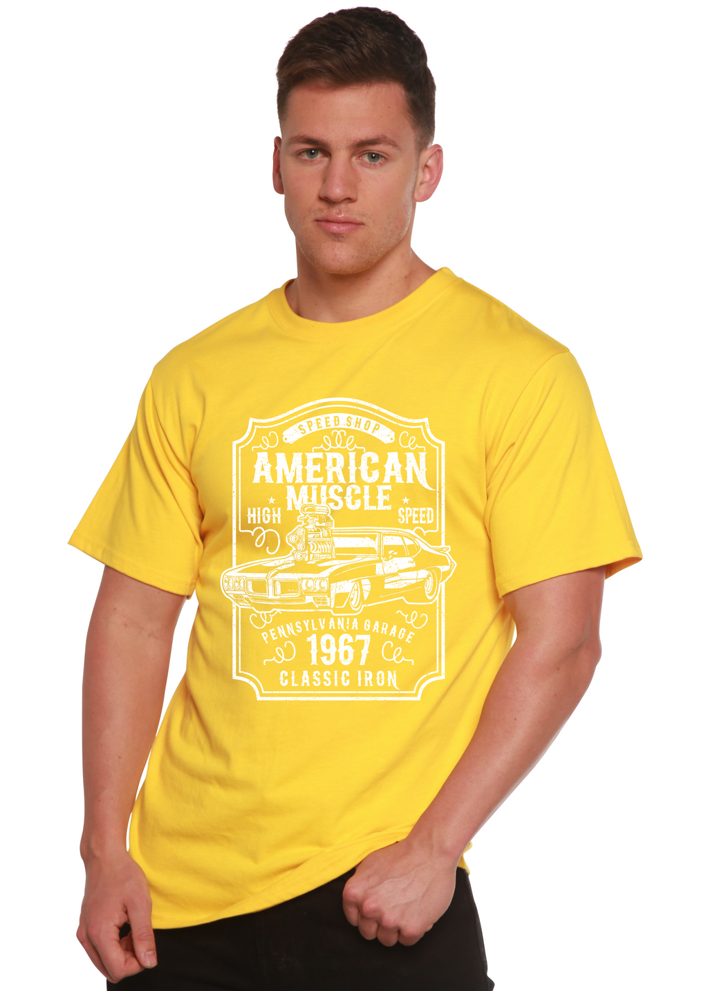 American Muscle Men's Bamboo Viscose/Organic Cotton Short Sleeve Graphic T-Shirt - The7Letter