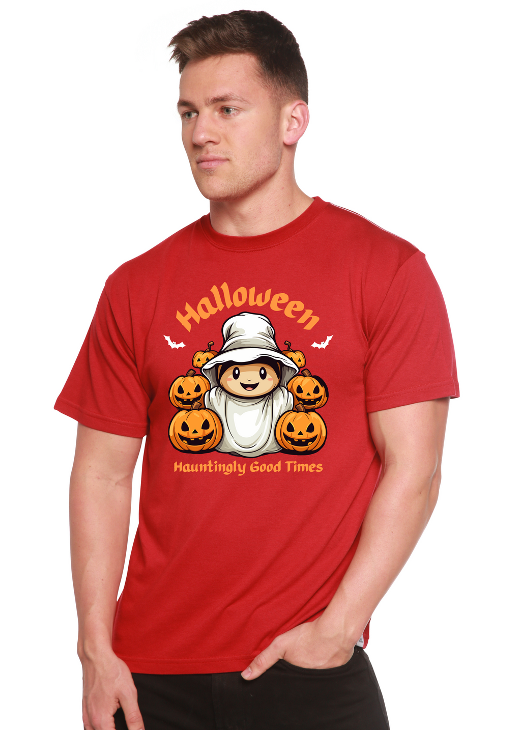 Halloween Hauntingly Good Times Day Men's Bamboo Viscose/Organic Cotton Short Sleeve Graphic T-Shirt - The7Letter