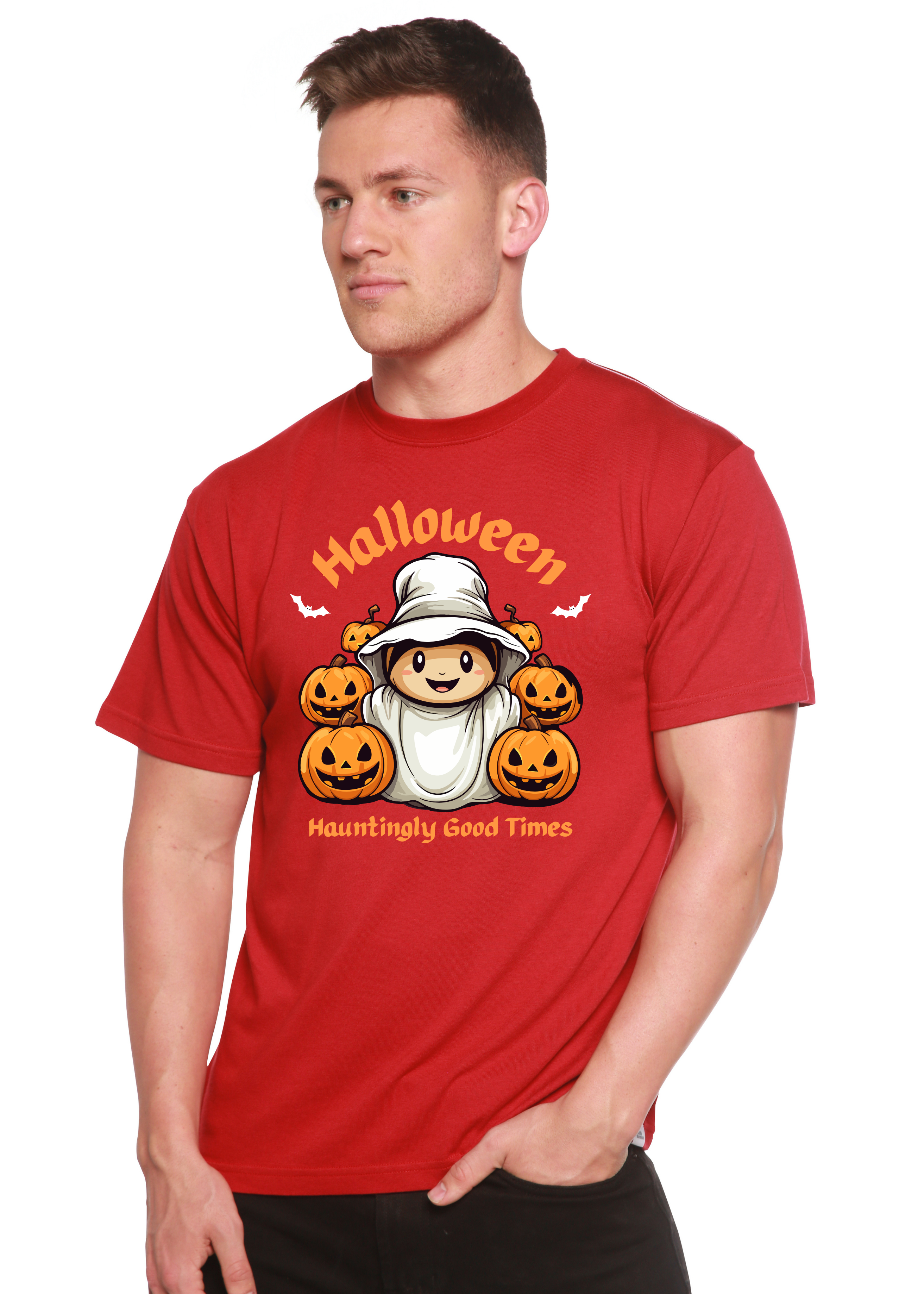 Halloween Hauntingly Good Times Day Men's Bamboo Viscose/Organic Cotton Short Sleeve Graphic T-Shirt - The7Letter