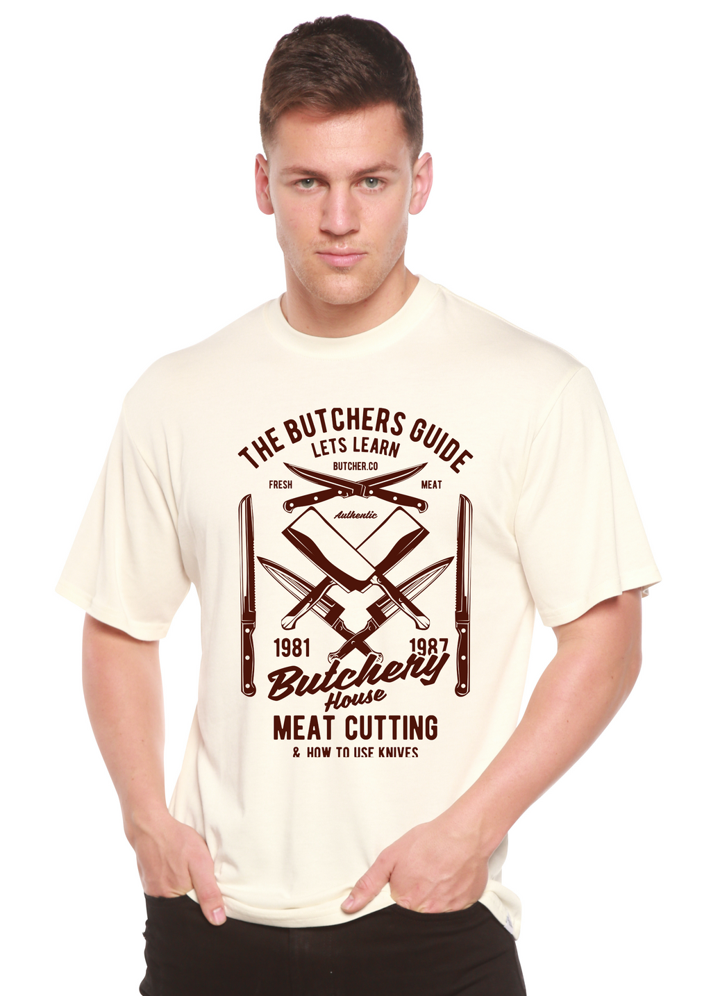 Butchery House Men's Bamboo Viscose/Organic Cotton Short Sleeve Graphic T-Shirt - The7Letter