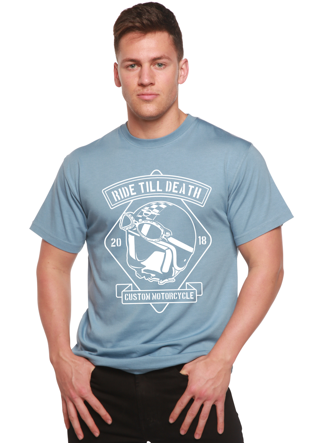 Ride Till Death Spun Bamboo® Men's Bamboo Viscose/Organic Cotton Short Sleeve Graphic T-Shirt - The7Letter