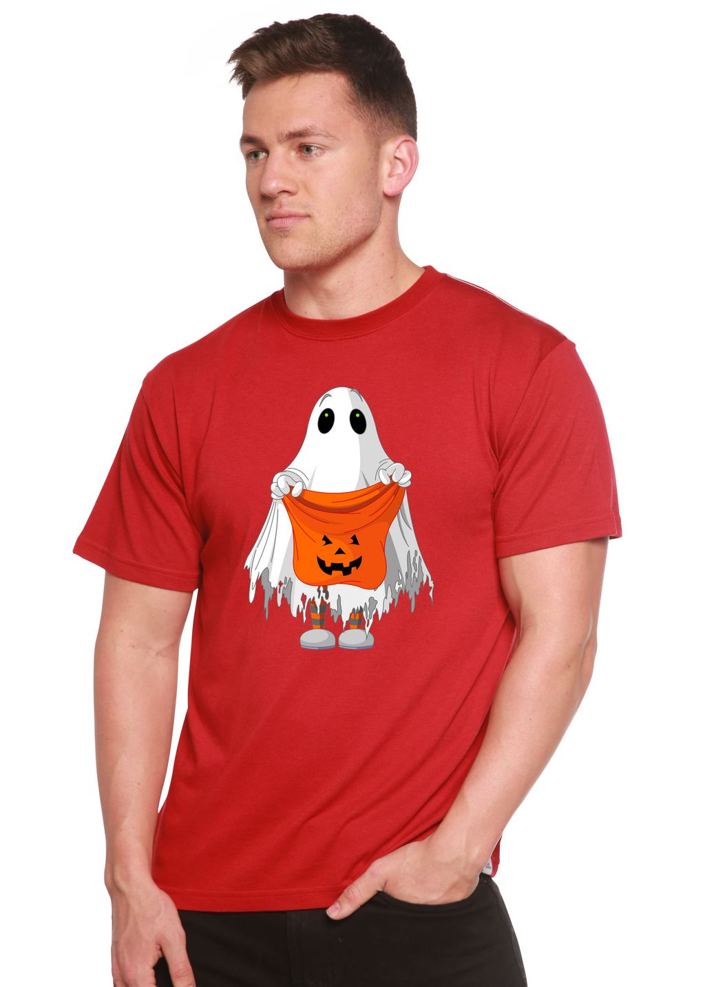 Boo Halloween Men's Bamboo Viscose/Organic Cotton Short Sleeve Graphic T-Shirt - The7Letter