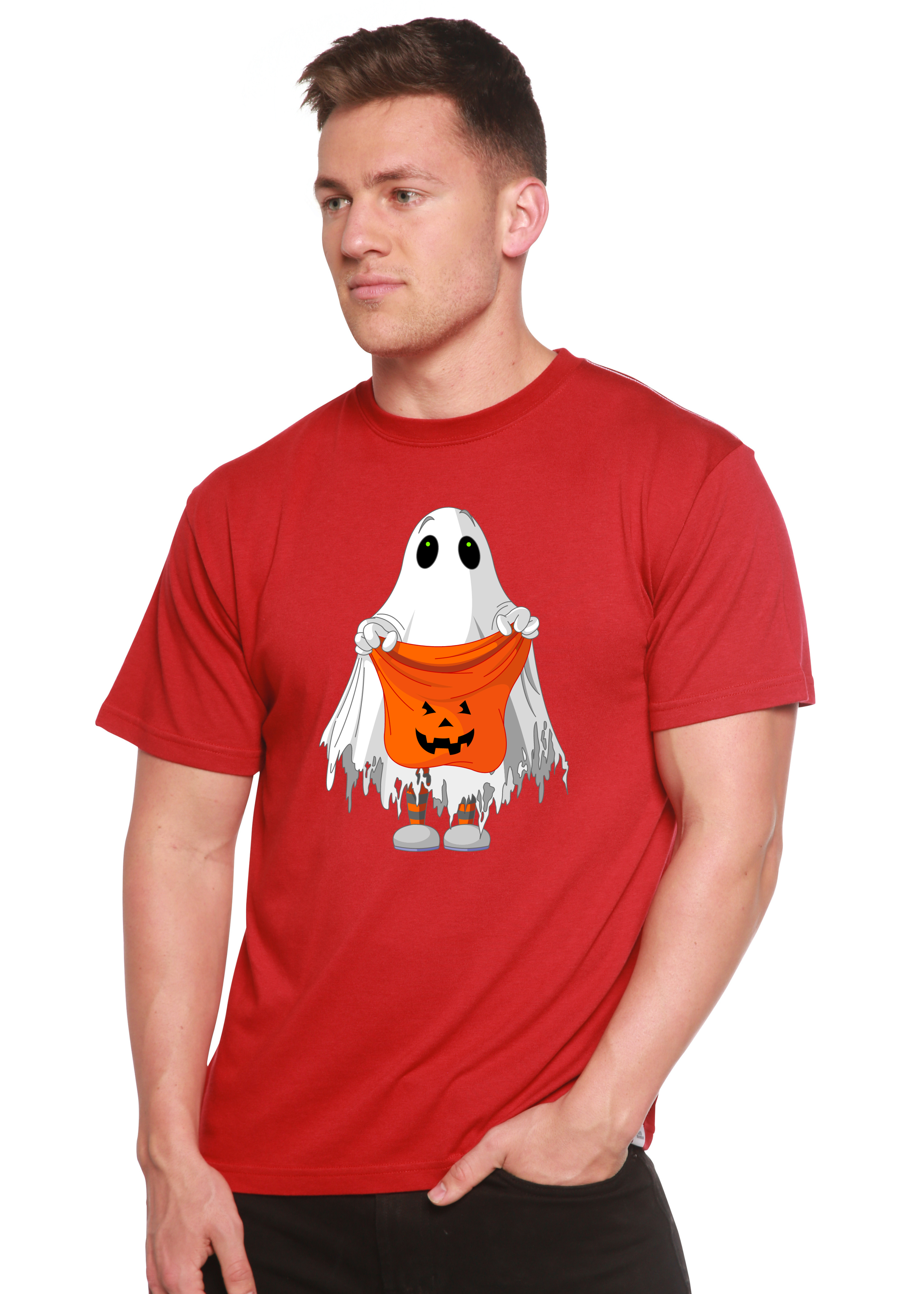 Boo Halloween Men's Bamboo Viscose/Organic Cotton Short Sleeve Graphic T-Shirt - The7Letter