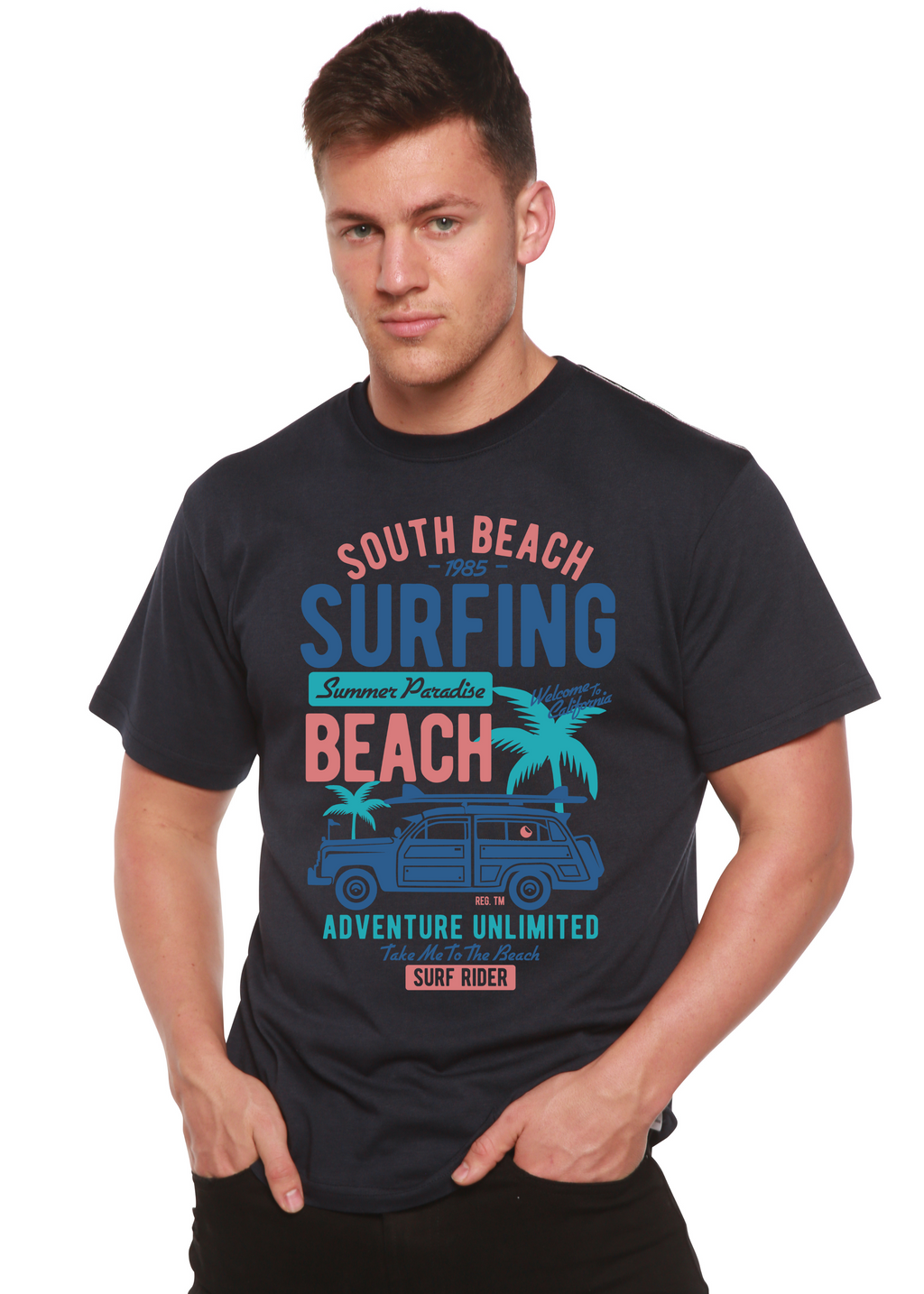 South Beach Spun Bamboo® Men's Bamboo Viscose/Organic Cotton Short Sleeve Graphic T-Shirt - The7Letter