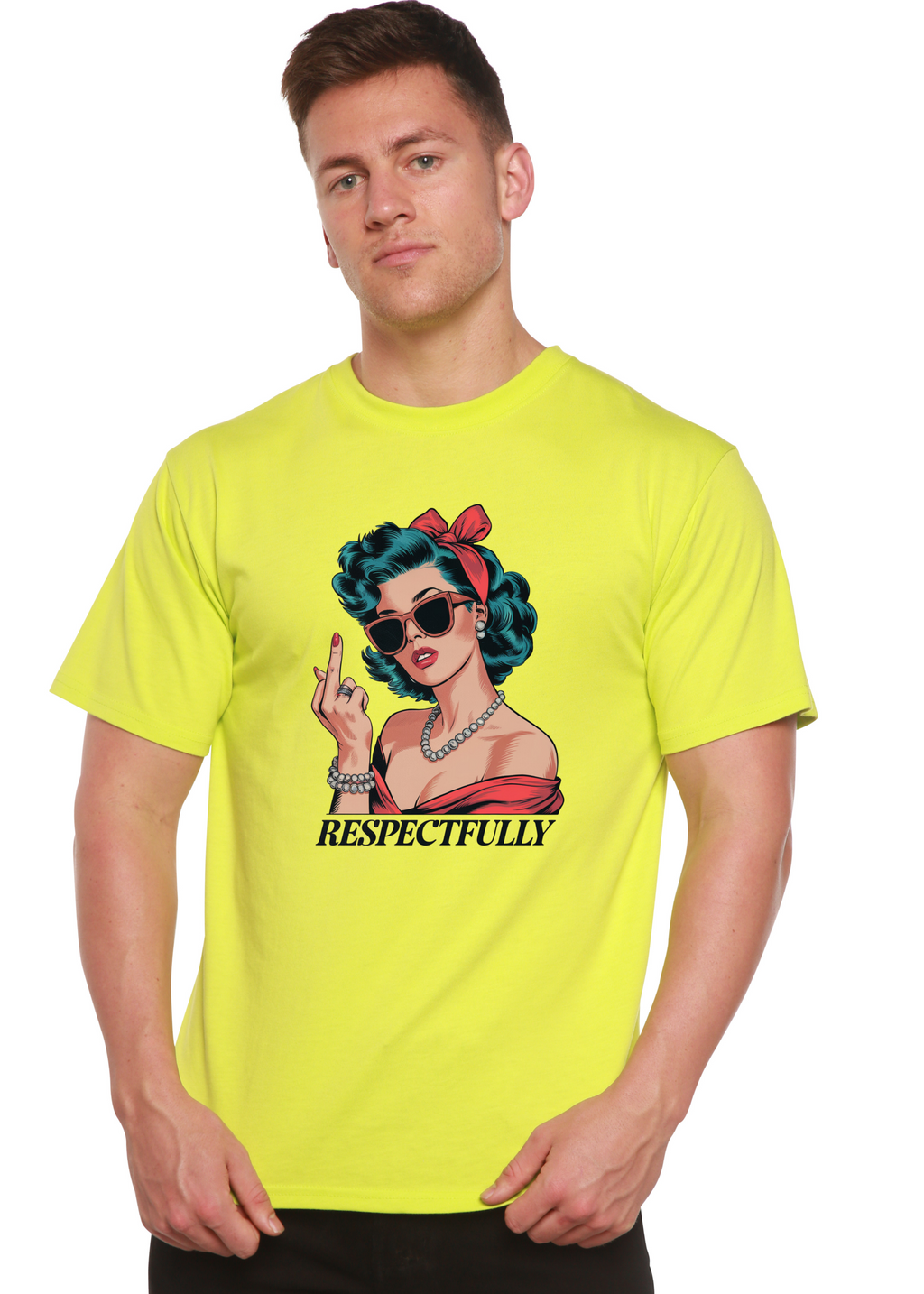 Respectfully Middle Finger Unisex Bamboo/Cotton Graphic T-Shirt - The7Letter