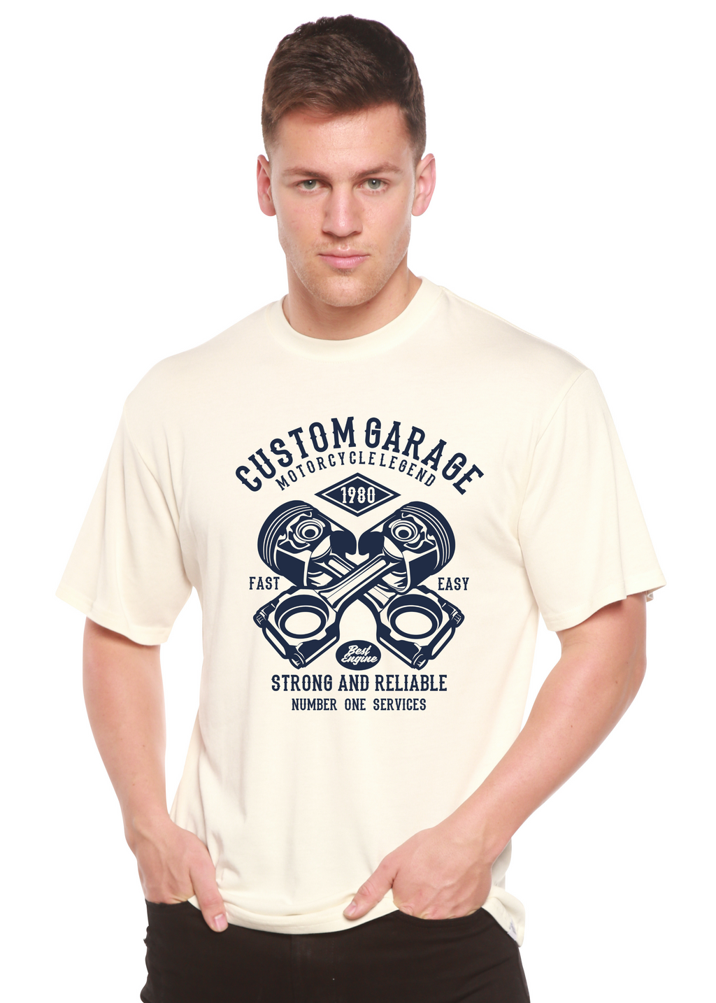 Custom Garage Men's Bamboo Viscose/Organic Cotton Short Sleeve Graphic T-Shirt - The7Letter