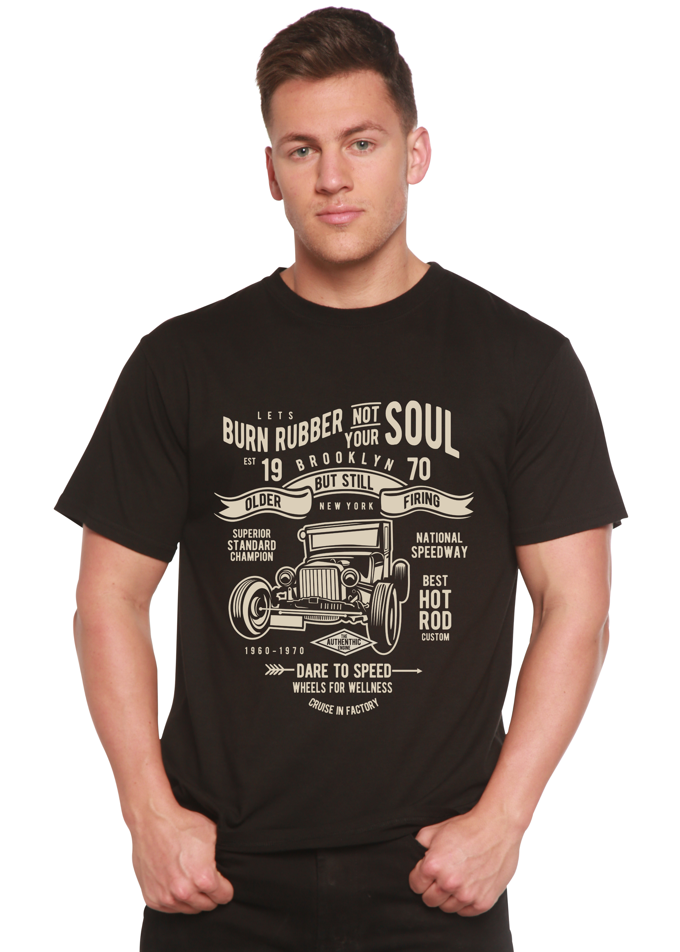 Burn Rubber Men's Bamboo Viscose/Organic Cotton Short Sleeve Graphic T-Shirt - The7Letter