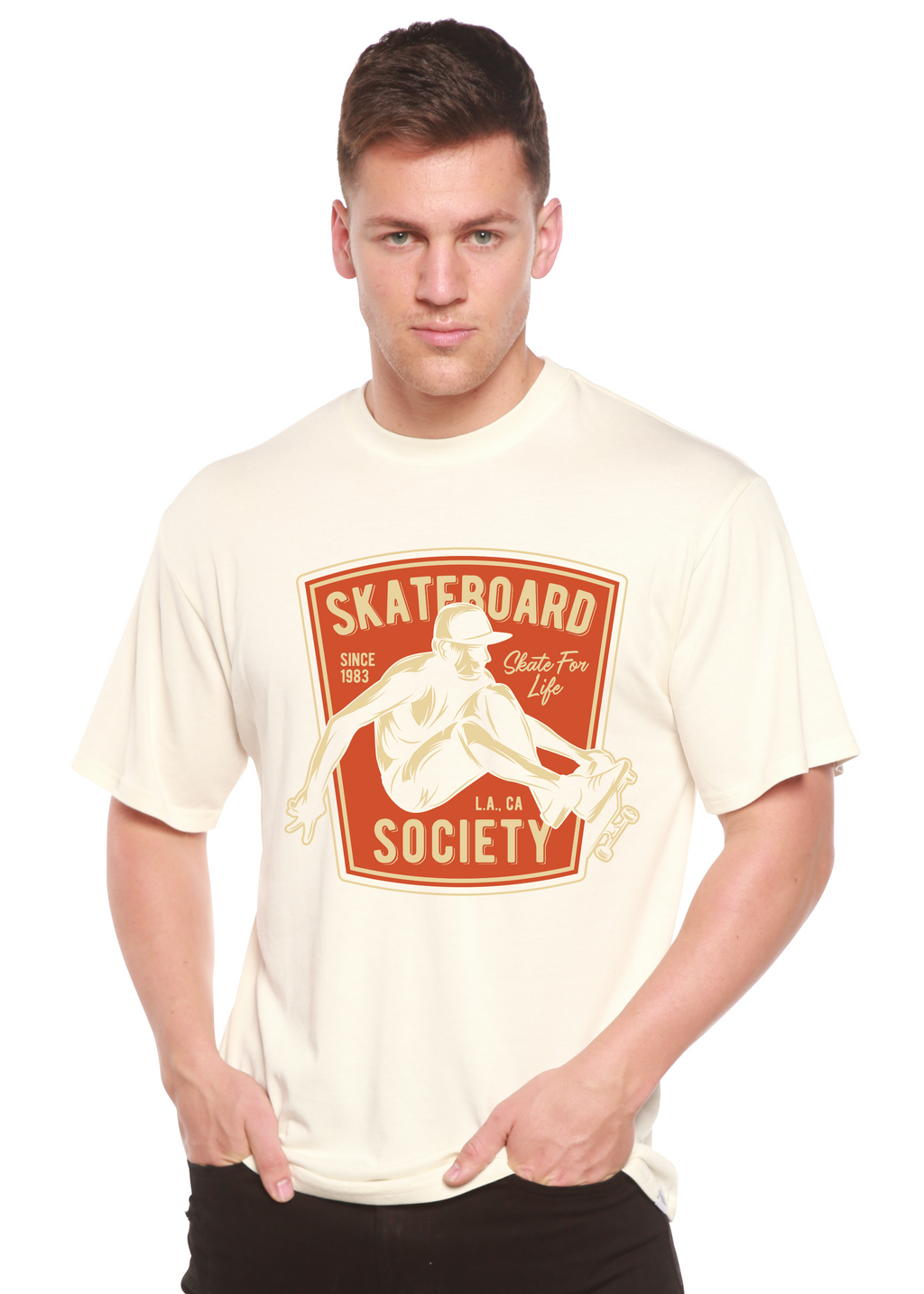 Skateboard Society Men's Bamboo Viscose/Organic Cotton Short Sleeve Graphic T-Shirt - The7Letter