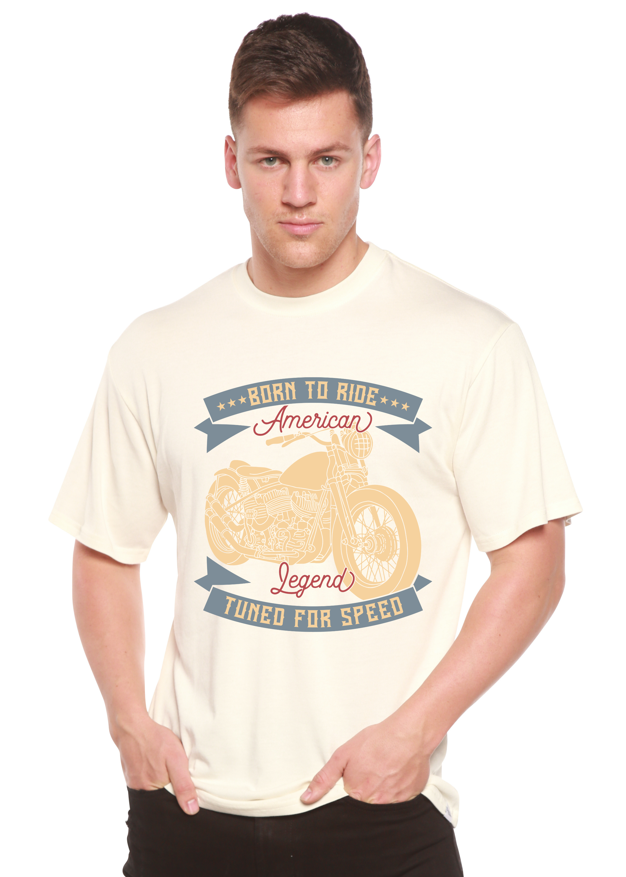 Born To Ride American Legend Men's Bamboo Viscose/Organic Cotton Short Sleeve Graphic T-Shirt - The7Letter