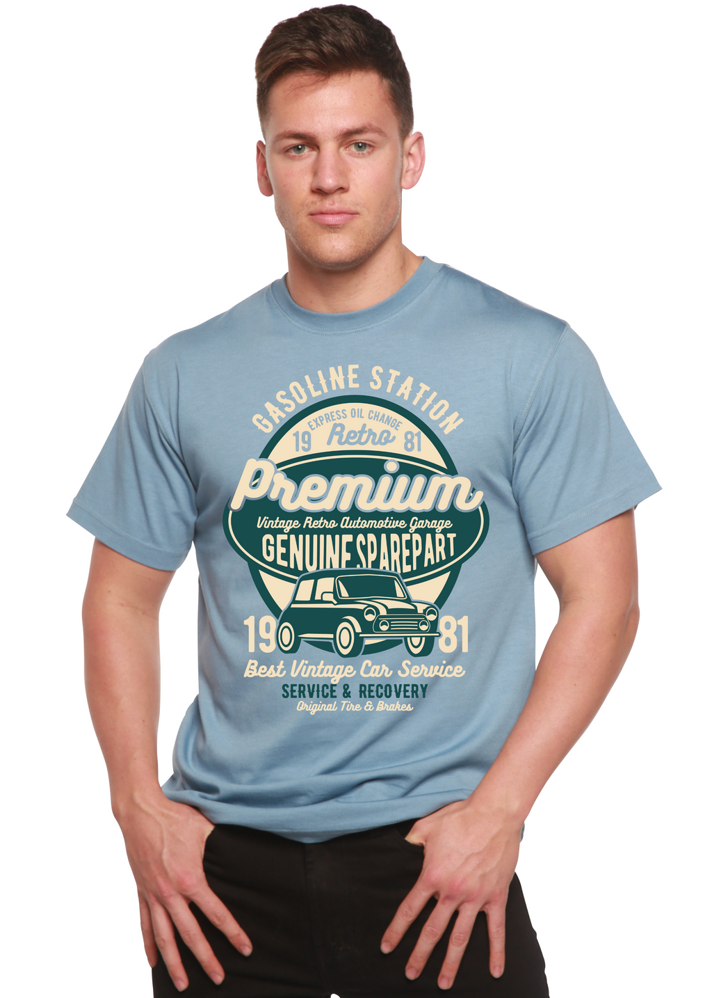 Premium Garage Spun Bamboo® Men's Bamboo Viscose/Organic Cotton Short Sleeve Graphic T-Shirt - The7Letter