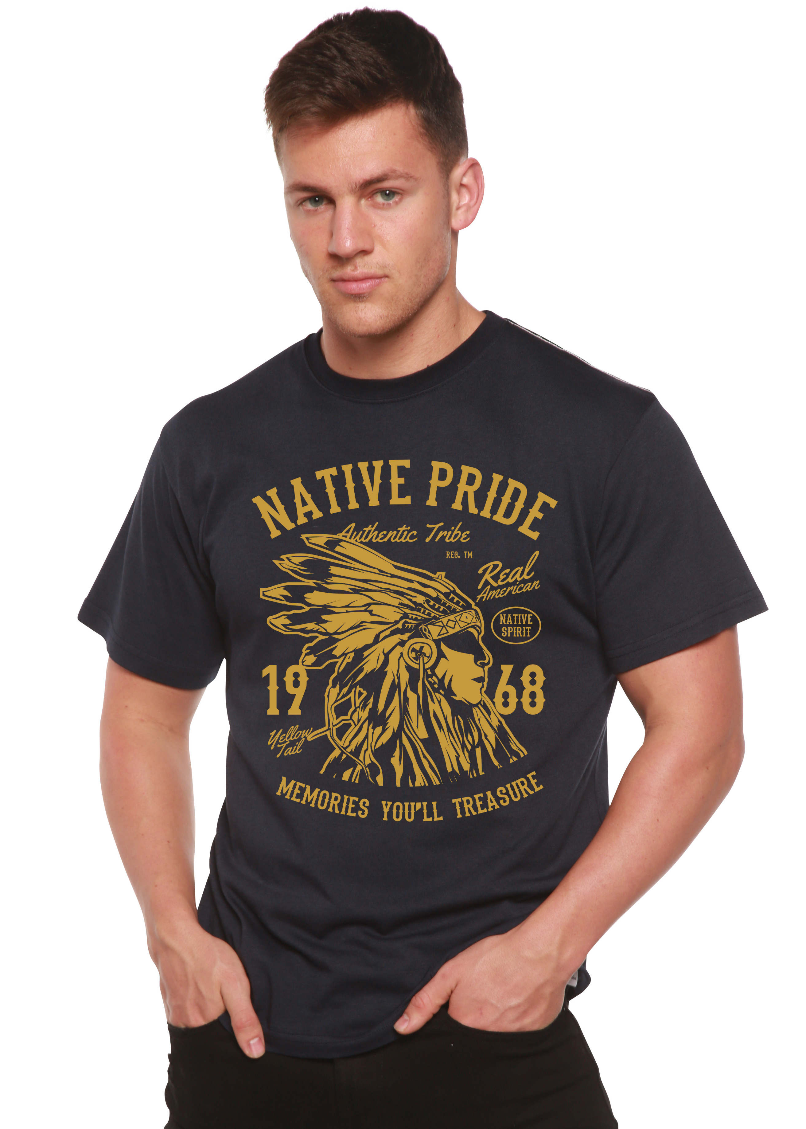 Native Pride Spun Bamboo® Men's Bamboo Viscose/Organic Cotton Short Sleeve Graphic T-Shirt - The7Letter