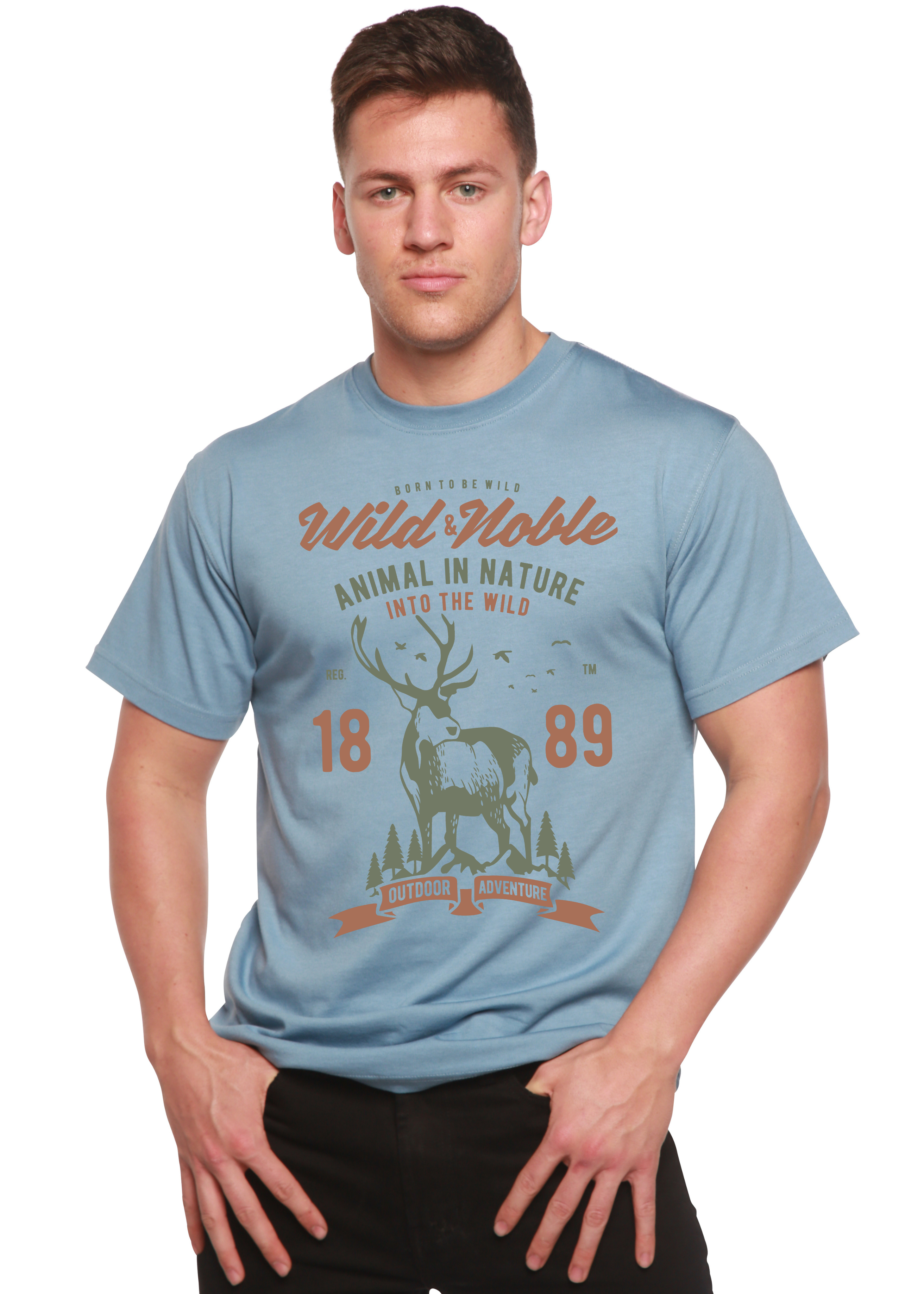 Wild And Noble Spun Bamboo® Men's Bamboo Viscose/Organic Cotton Short Sleeve Graphic T-Shirt - The7Letter