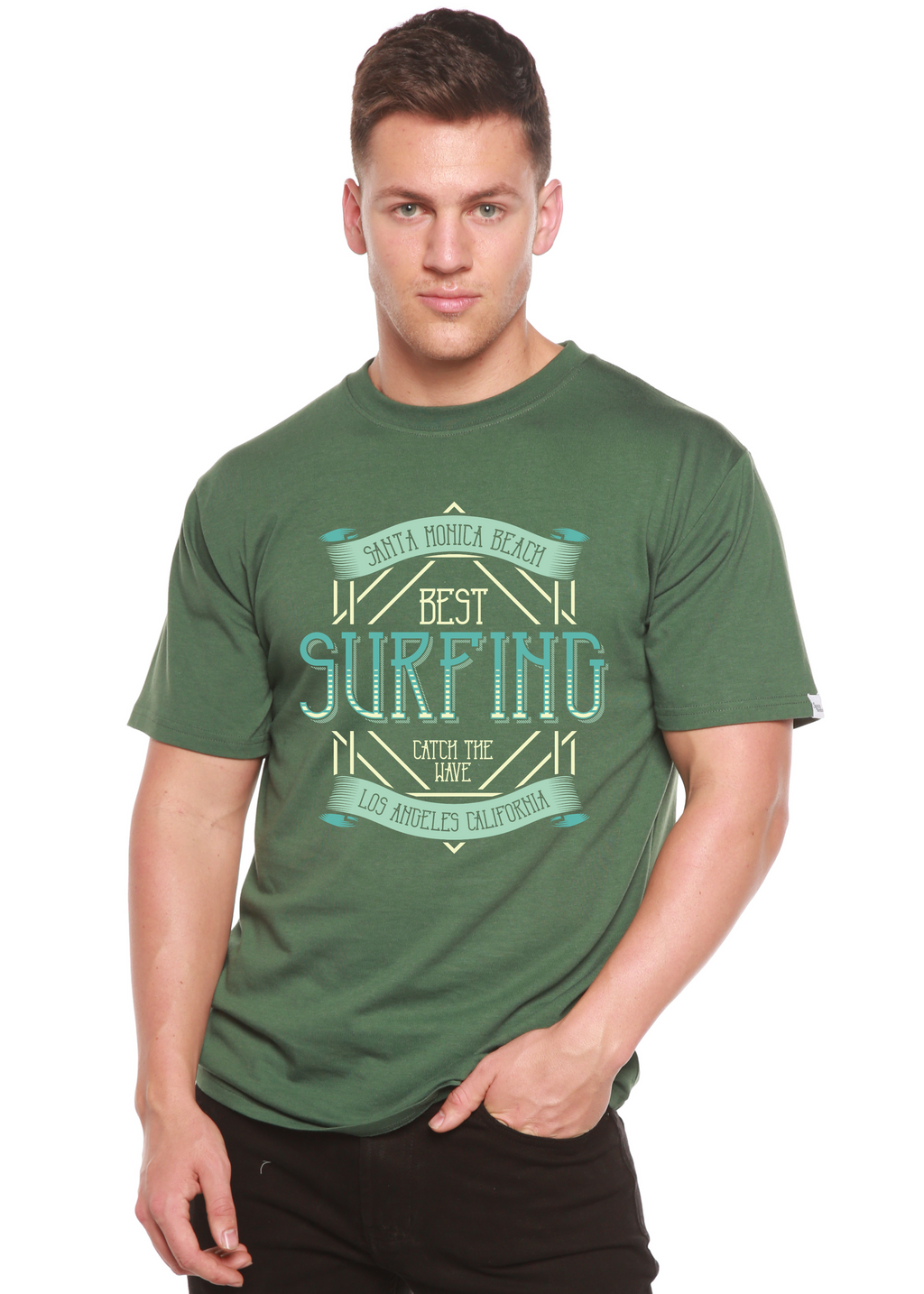 Best Surfing Men's Bamboo Viscose/Organic Cotton Short Sleeve Graphic T-Shirt - The7Letter