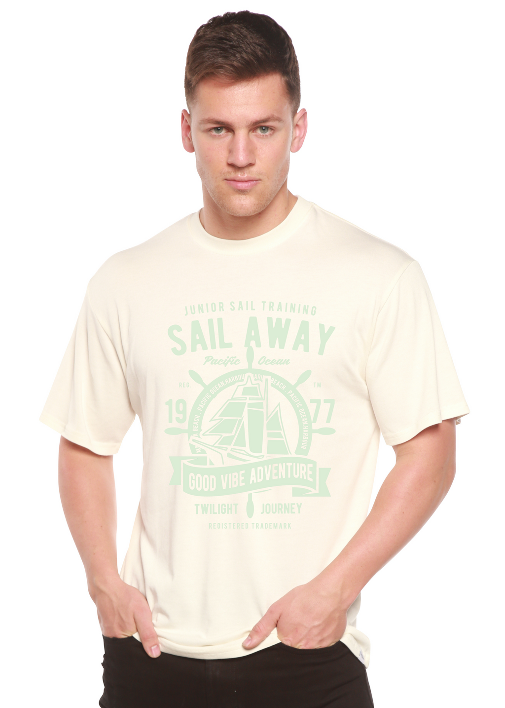 Sail Away Spun Bamboo® Men's Bamboo Viscose/Organic Cotton Short Sleeve Graphic T-Shirt - The7Letter