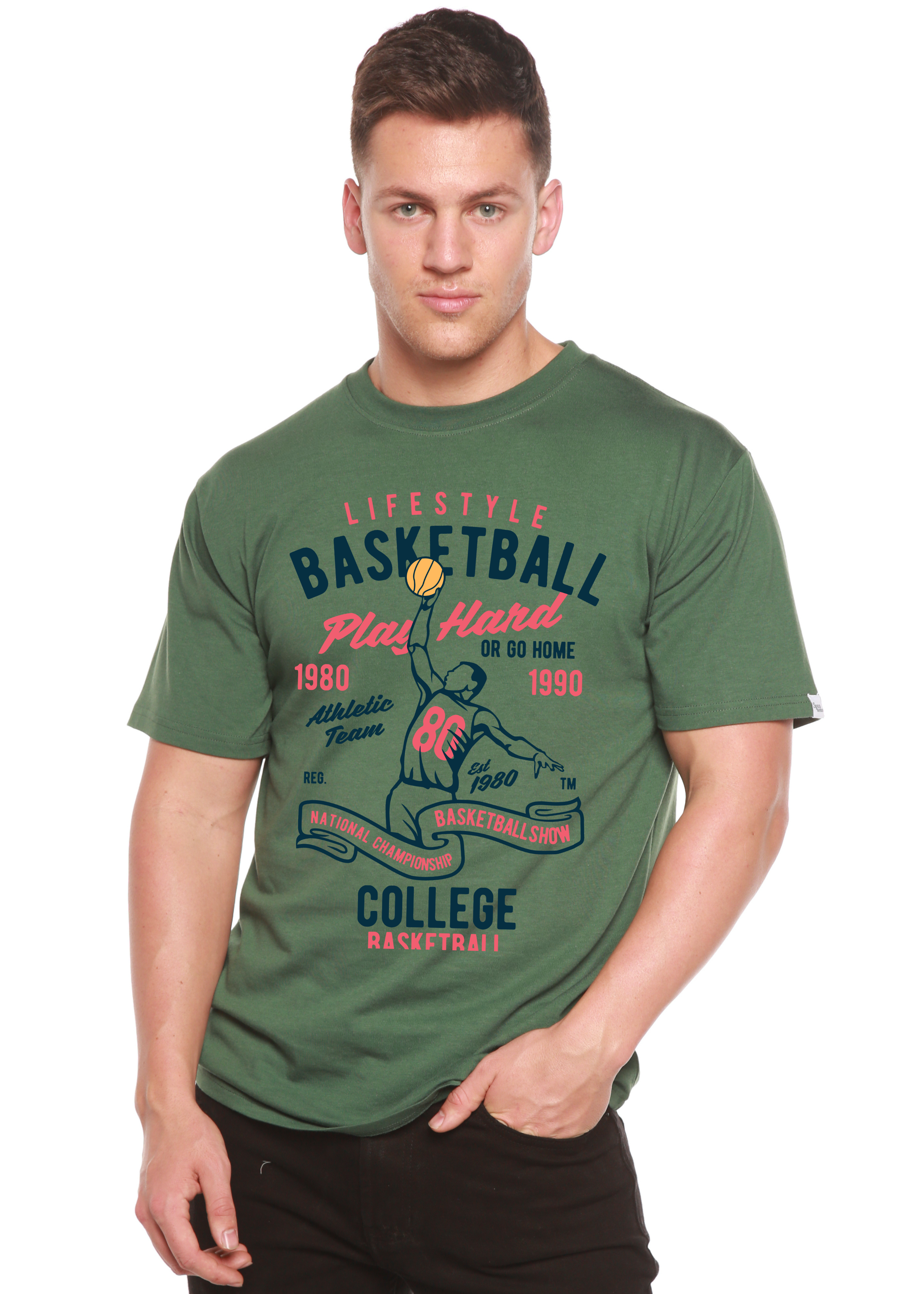 Life Style Basketball Men's Bamboo Viscose/Organic Cotton Short Sleeve Graphic T-Shirt - The7Letter