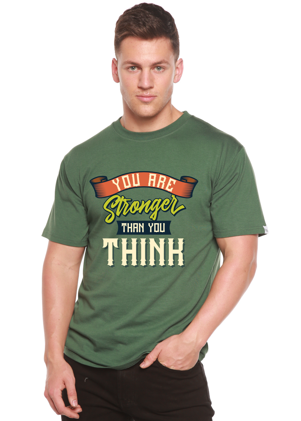 You Are Stronger Than You Think Men's Bamboo Viscose/Organic Cotton Short Sleeve Graphic T-Shirt - The7Letter