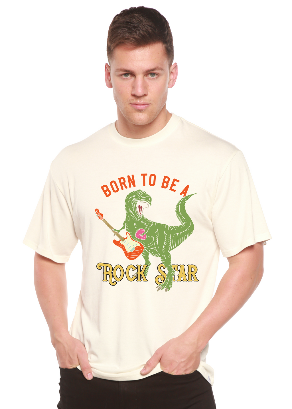 Born To Be A Rock Star Men's Bamboo Viscose/Organic Cotton Short Sleeve Graphic T-Shirt - The7Letter