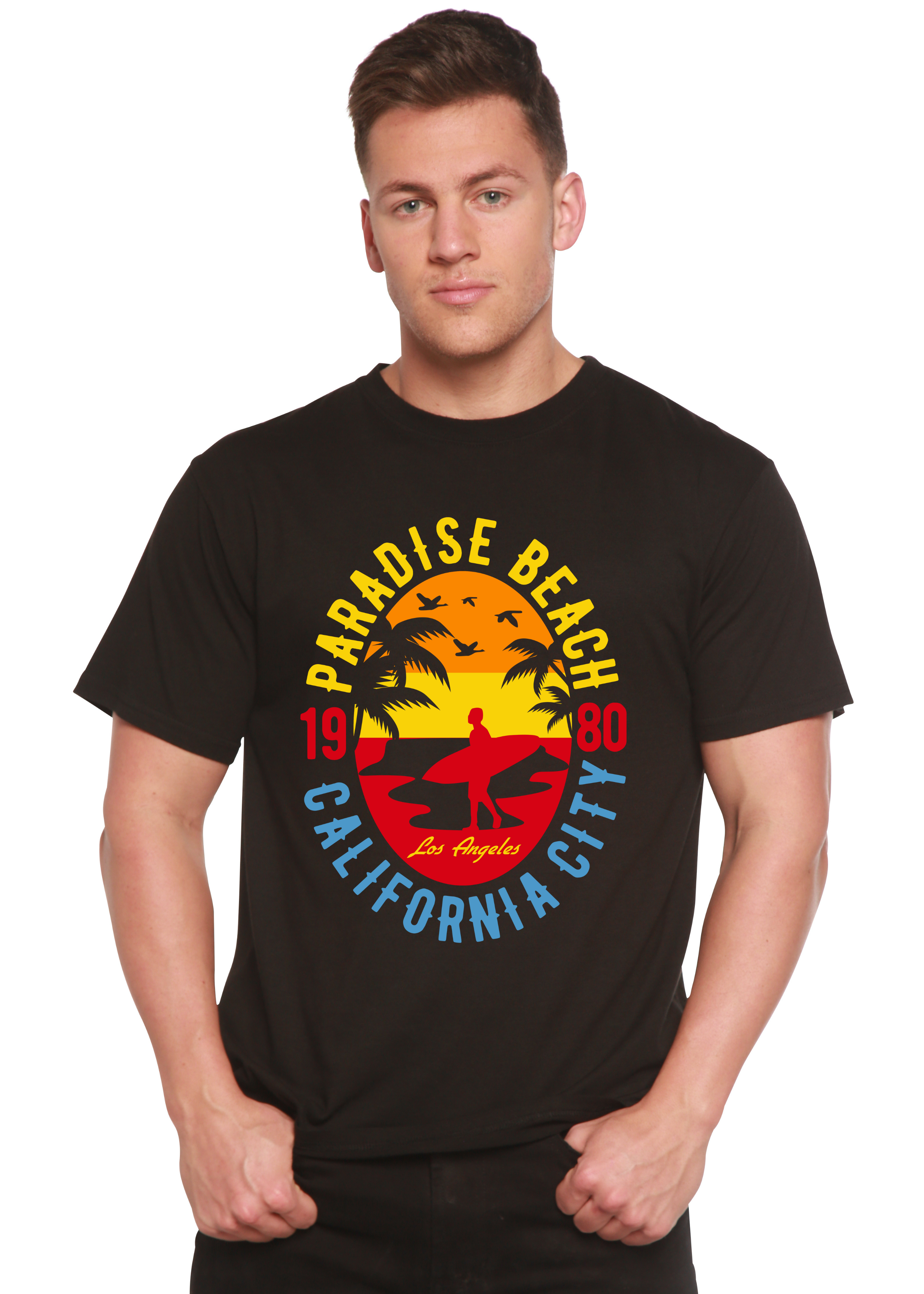 Sunshine Paradise Spun Bamboo® Men's Bamboo Viscose/Organic Cotton Short Sleeve Graphic T-Shirt - The7Letter