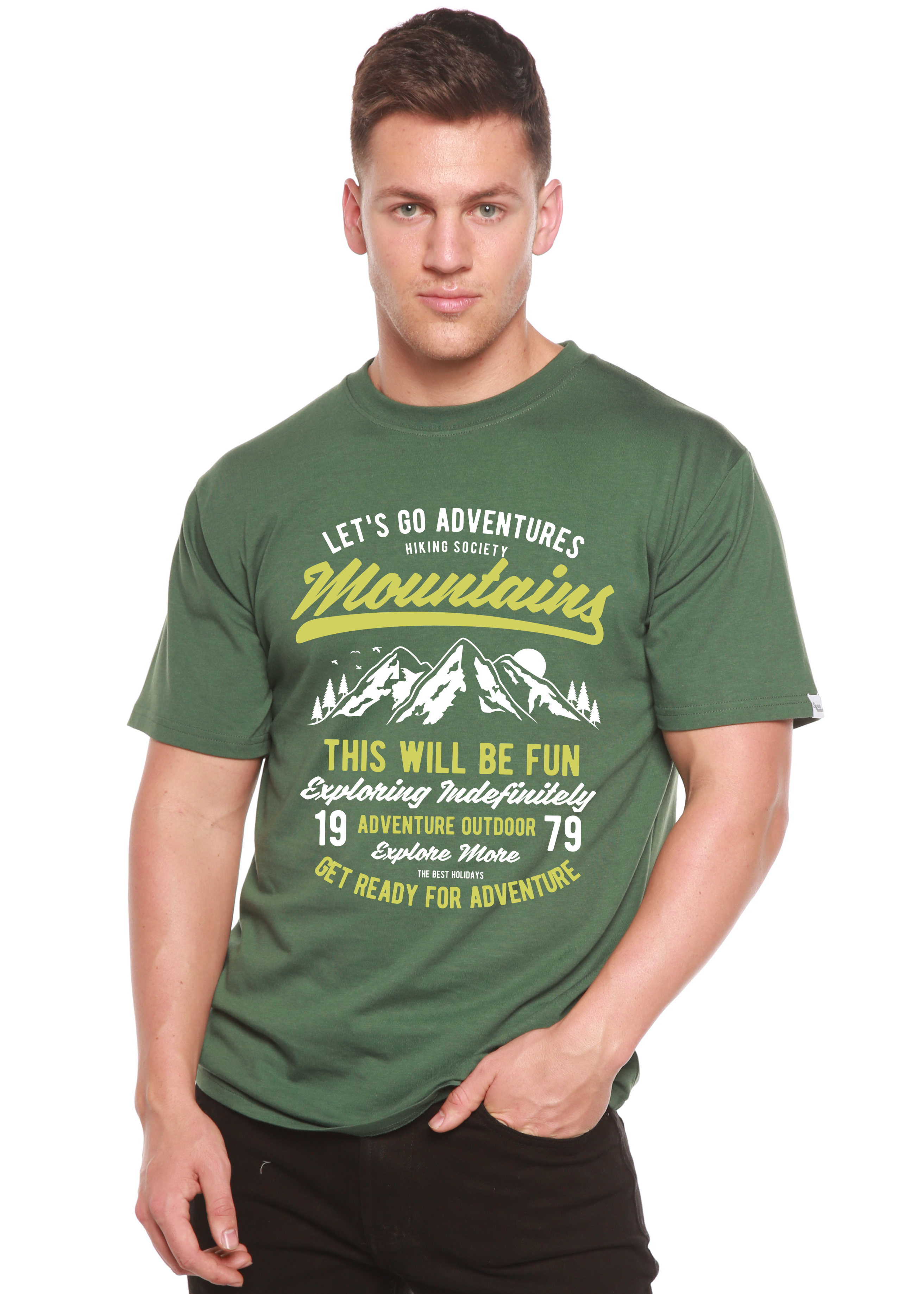 Let's Go Adventure Men's Bamboo Viscose/Organic Cotton Short Sleeve Graphic T-Shirt - The7Letter