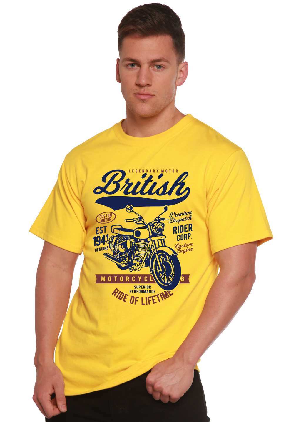 British Motorcycle Men's Bamboo Viscose/Organic Cotton Short Sleeve Graphic T-Shirt - The7Letter