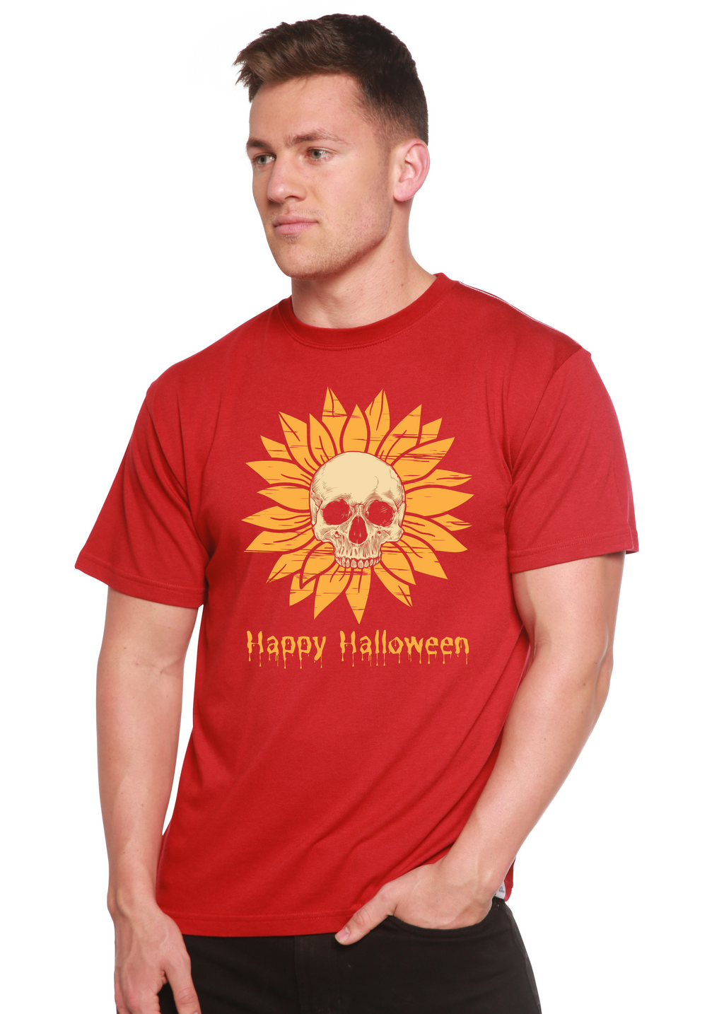 Happy Halloween Day Men's Bamboo Viscose/Organic Cotton Short Sleeve Graphic T-Shirt - The7Letter