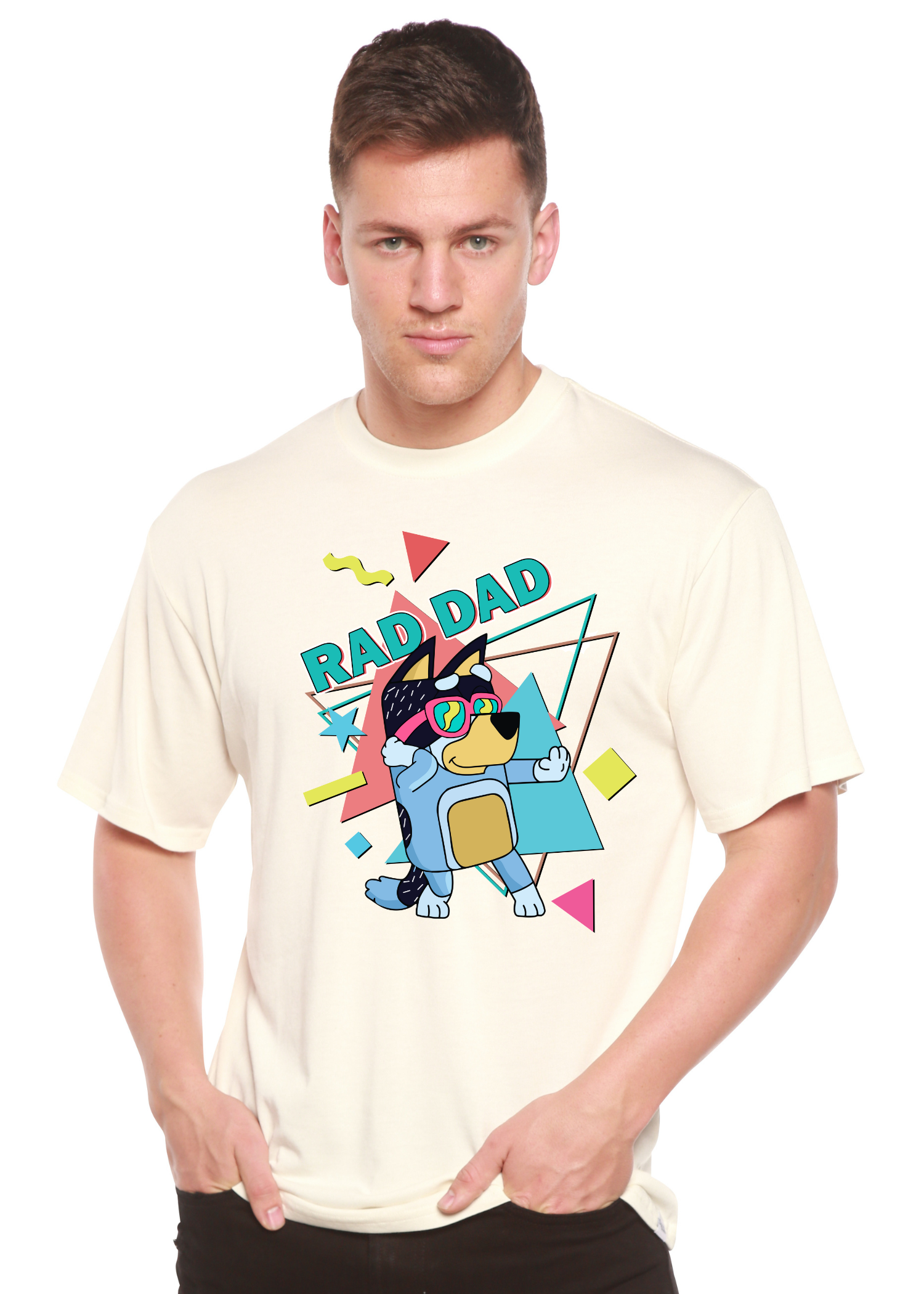Rad Dad Bluey Men's Bamboo Short Sleeve Graphic T-Shirt - The7Letter