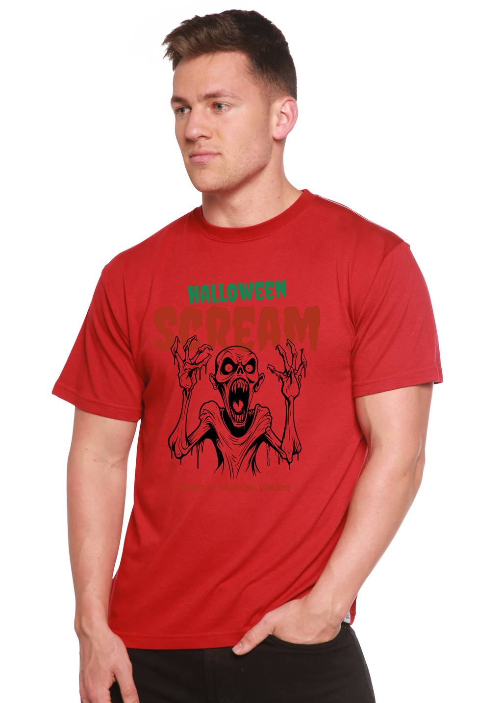 Halloween Scream Men's Bamboo Viscose/Organic Cotton Short Sleeve Graphic T-Shirt - The7Letter