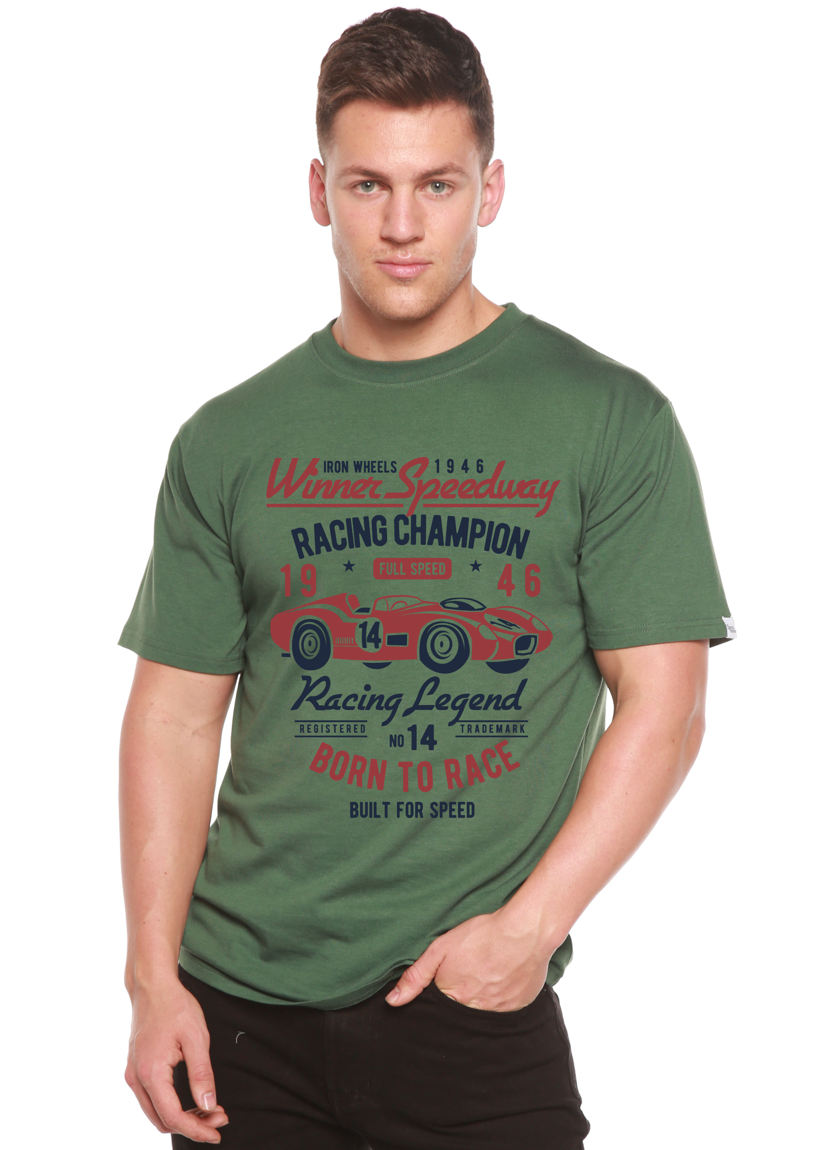 Winner Speedway Spun Bamboo® Men's Bamboo Viscose/Organic Cotton Short Sleeve Graphic T-Shirt - The7Letter