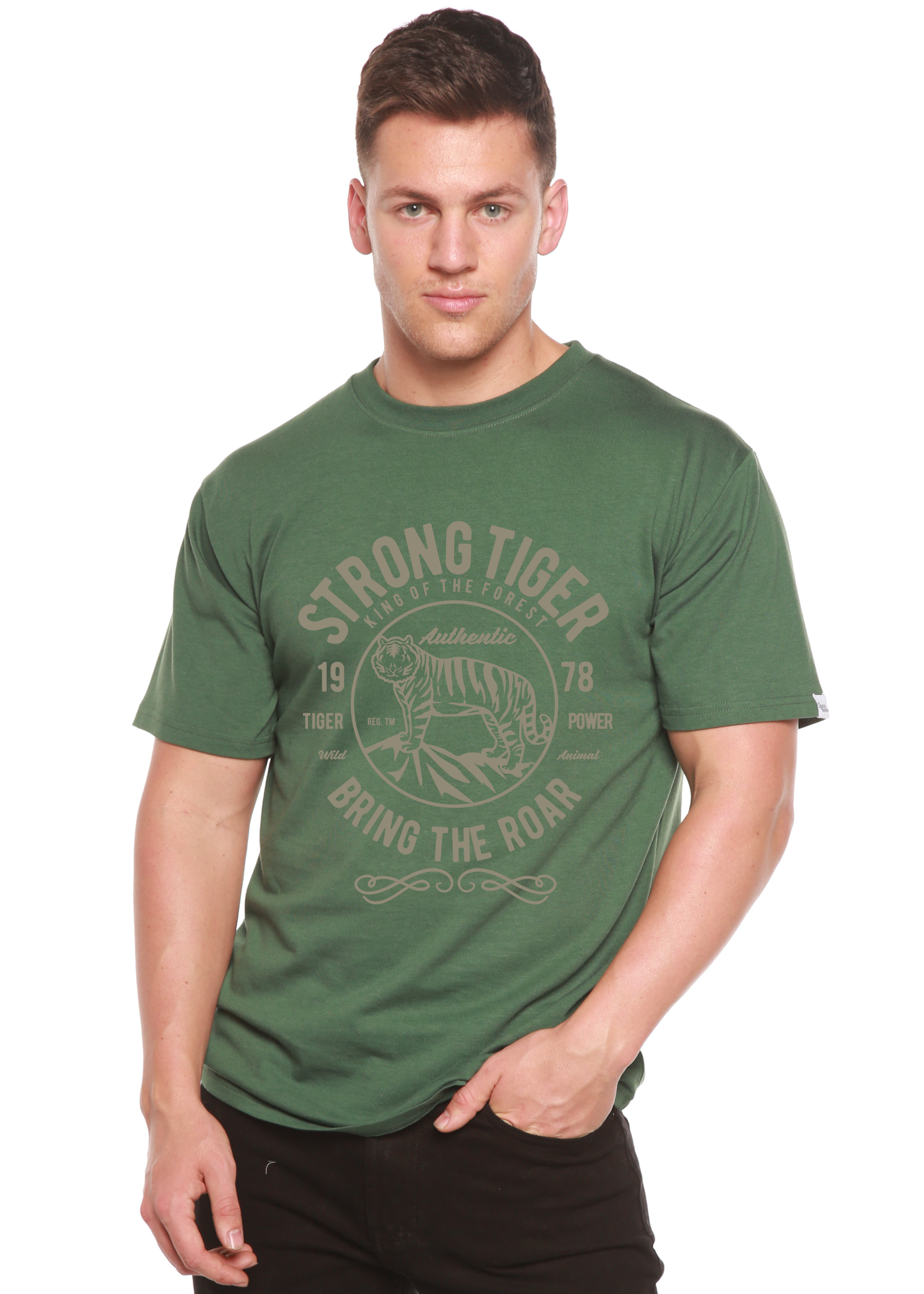 Strong Tiger Spun Bamboo® Men's Bamboo Viscose/Organic Cotton Short Sleeve Graphic T-Shirt - The7Letter